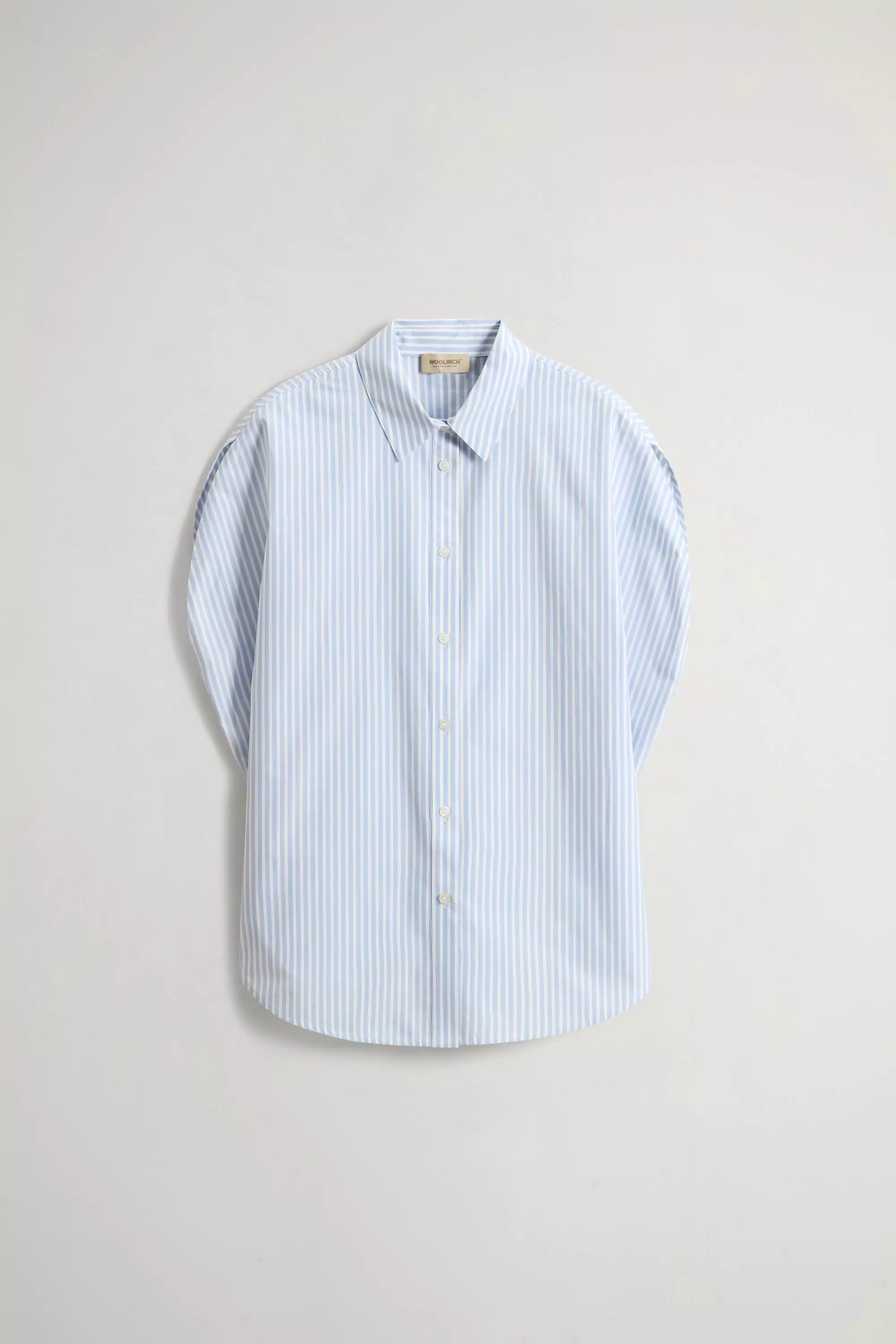 Blusa de Popelín de Algodón Puro con Estampado de Rayas - Rayas Azul Aire