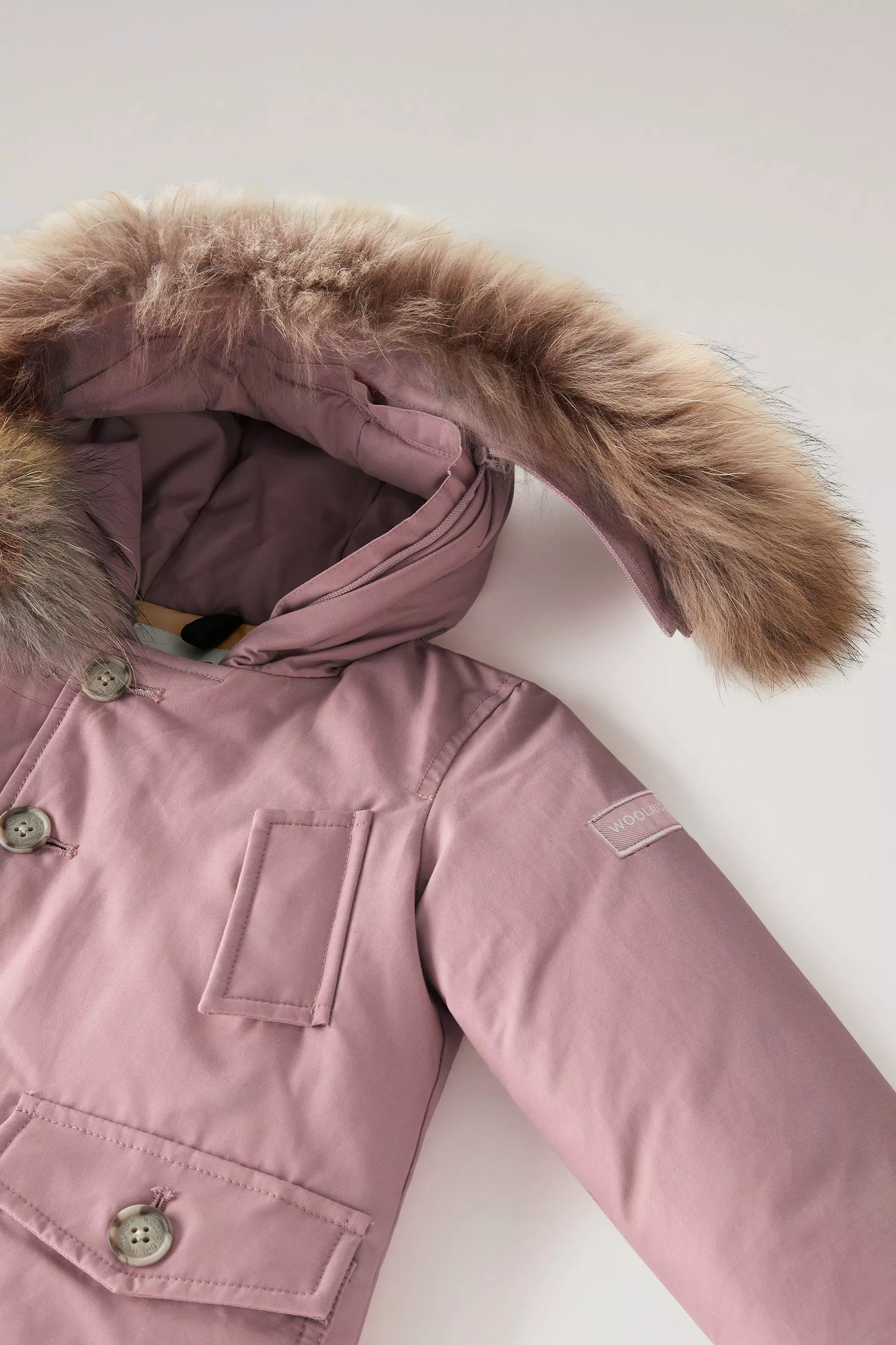 Parka de tela Ramar para bebés con detalle de piel extraíble - Woodrose