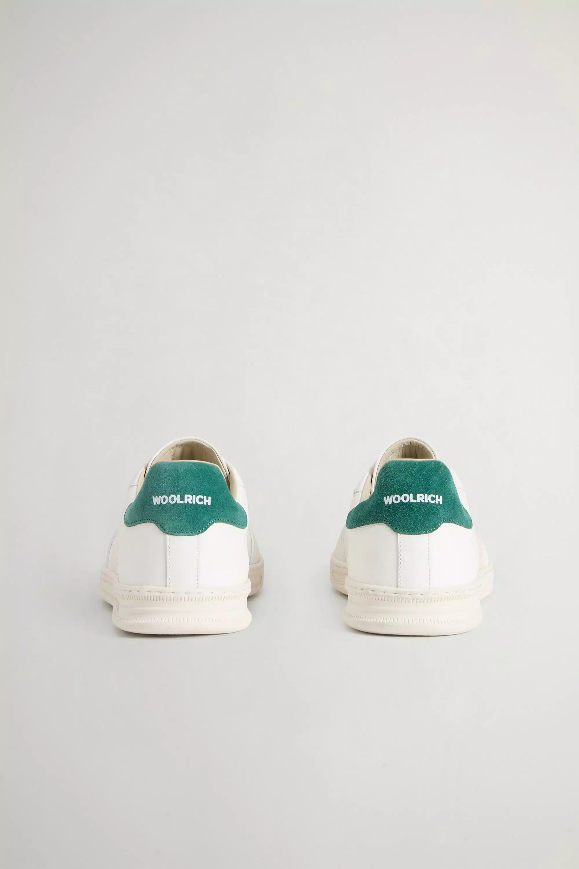 Zapatillas de Tenis Doubleu en Cuero de Becerro con Detalles de Gamuza - Blanco