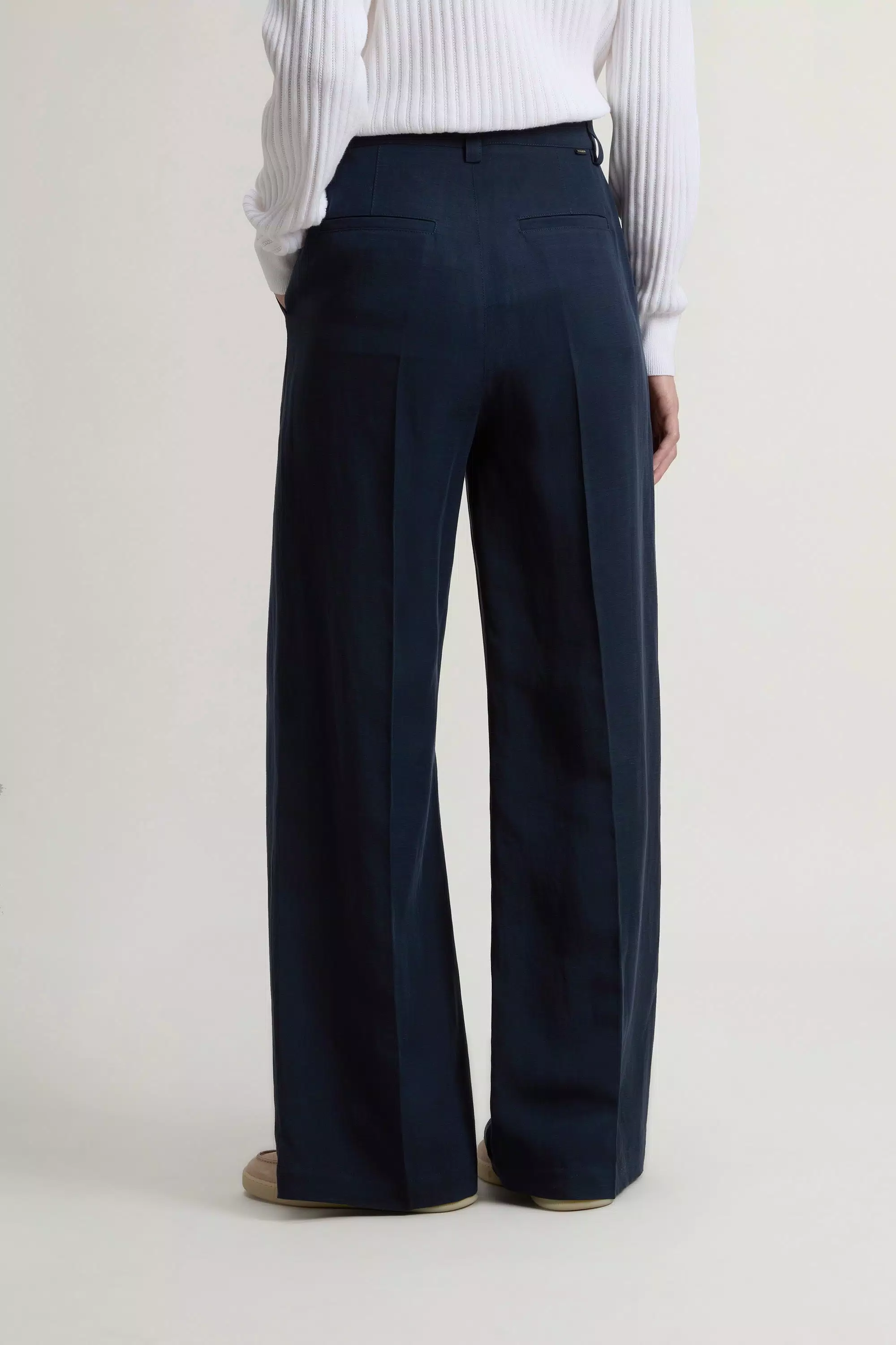 Pantalones de mezcla de lino - Azul Melton