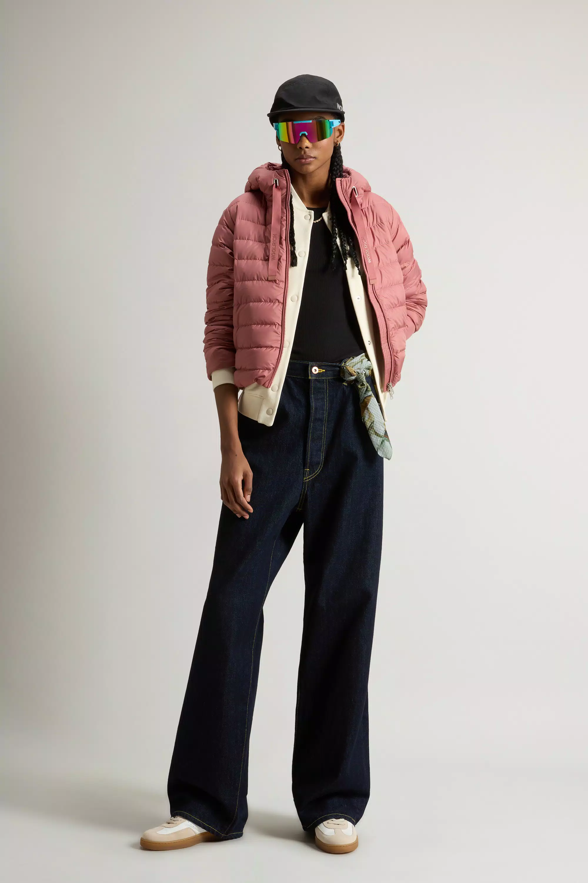 Chaqueta ligera con capucha de plumón en microfibra - Rosa marchita