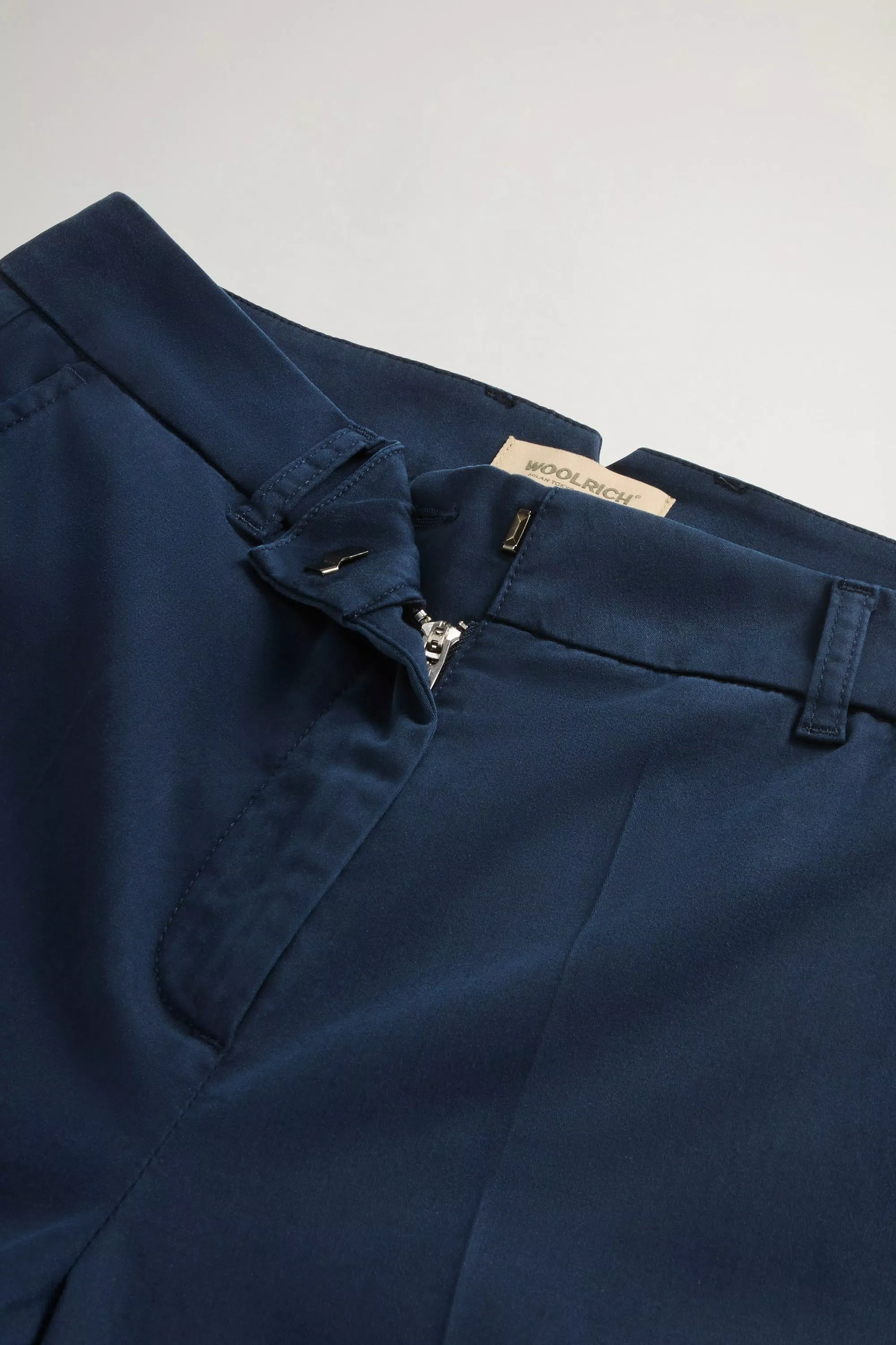 Pantalones Chinos en Mezcla de Algodón Elástico - Azul Melton