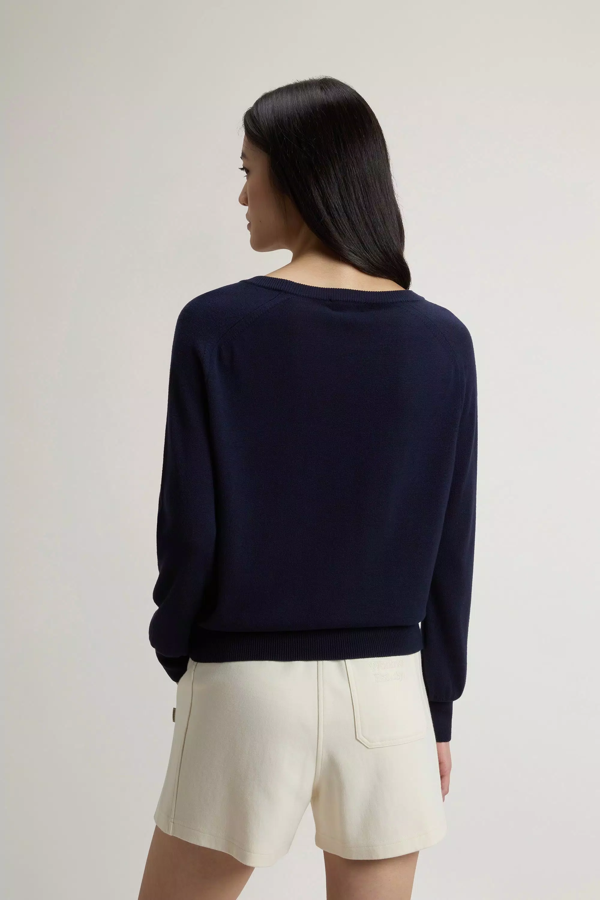Sudadera con cuello redondo de mezcla de algodón - Azul Melton