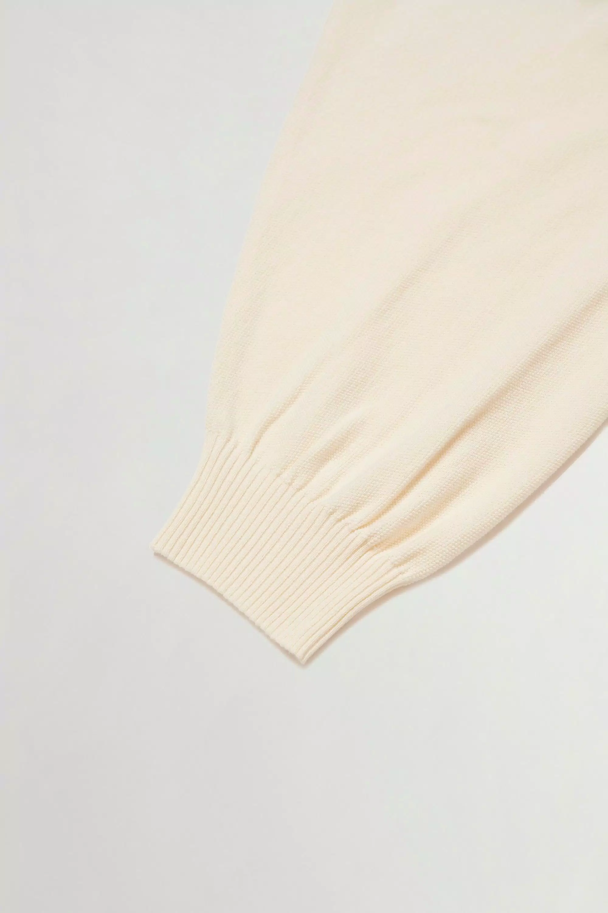 Cardigan de cuello redondo en piqué de algodón puro - Blanco