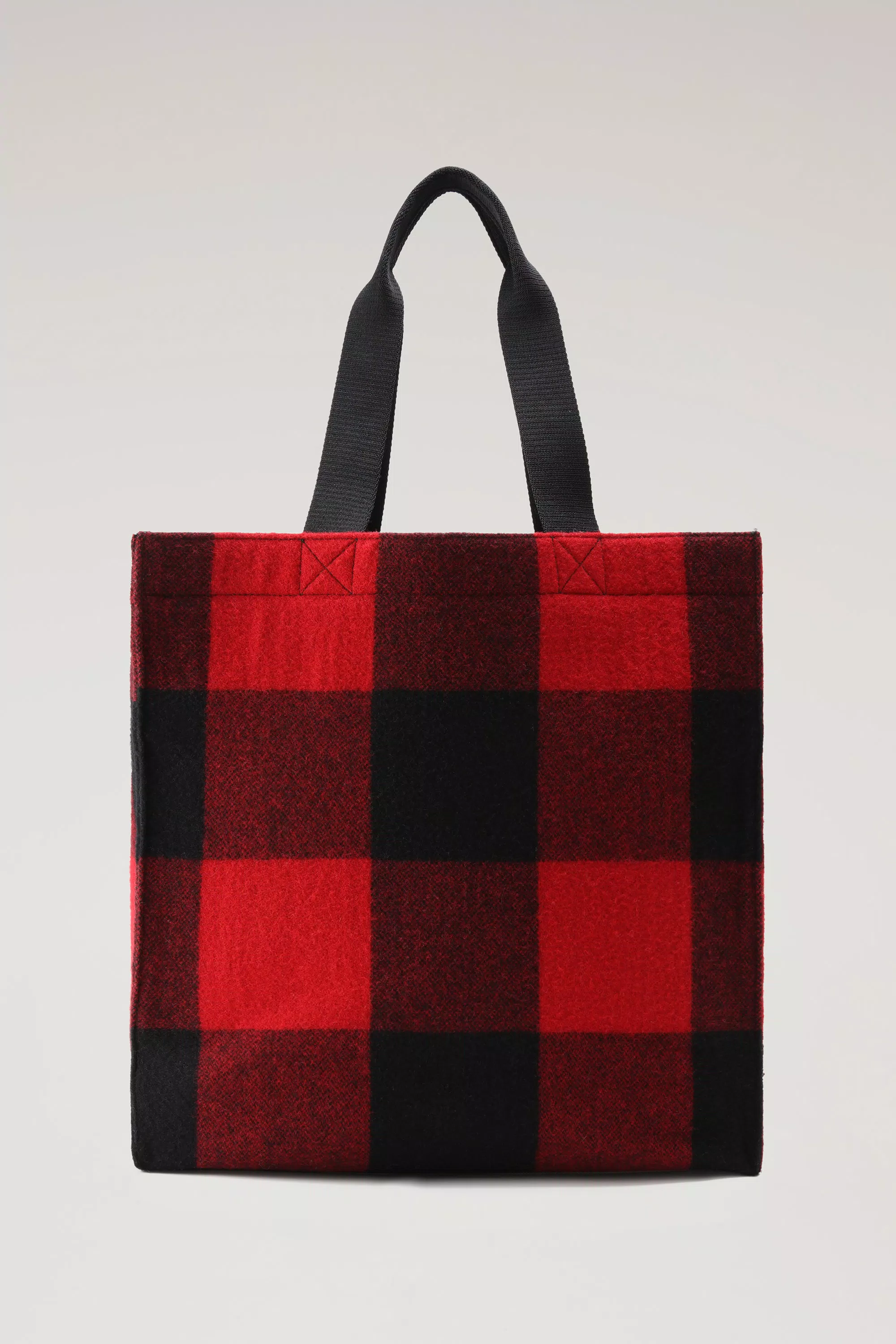 Bolsa Tote de Lana Americana con Estampado de Cuadros de Buffalo - Rojo Buffalo