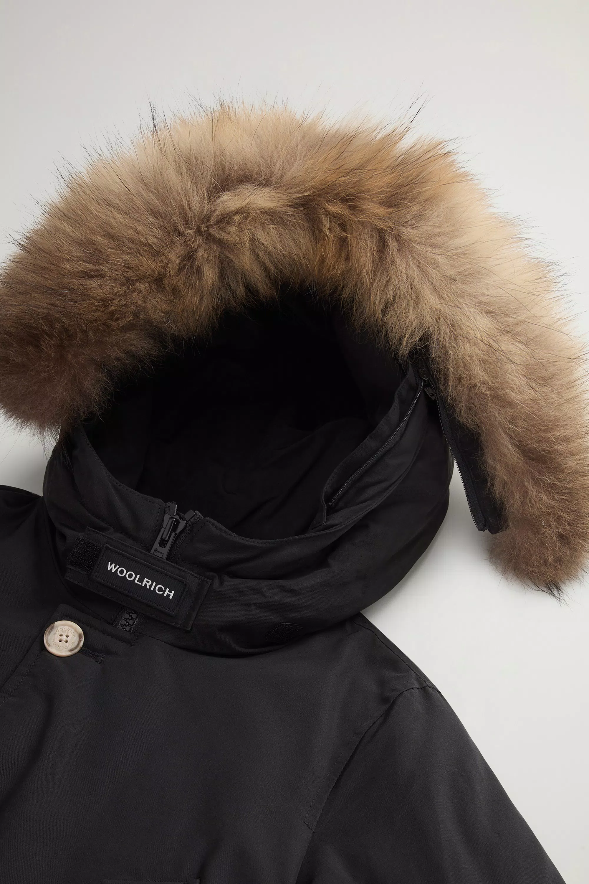 Parka de niño en tela Ramar con piel desmontable - Negro