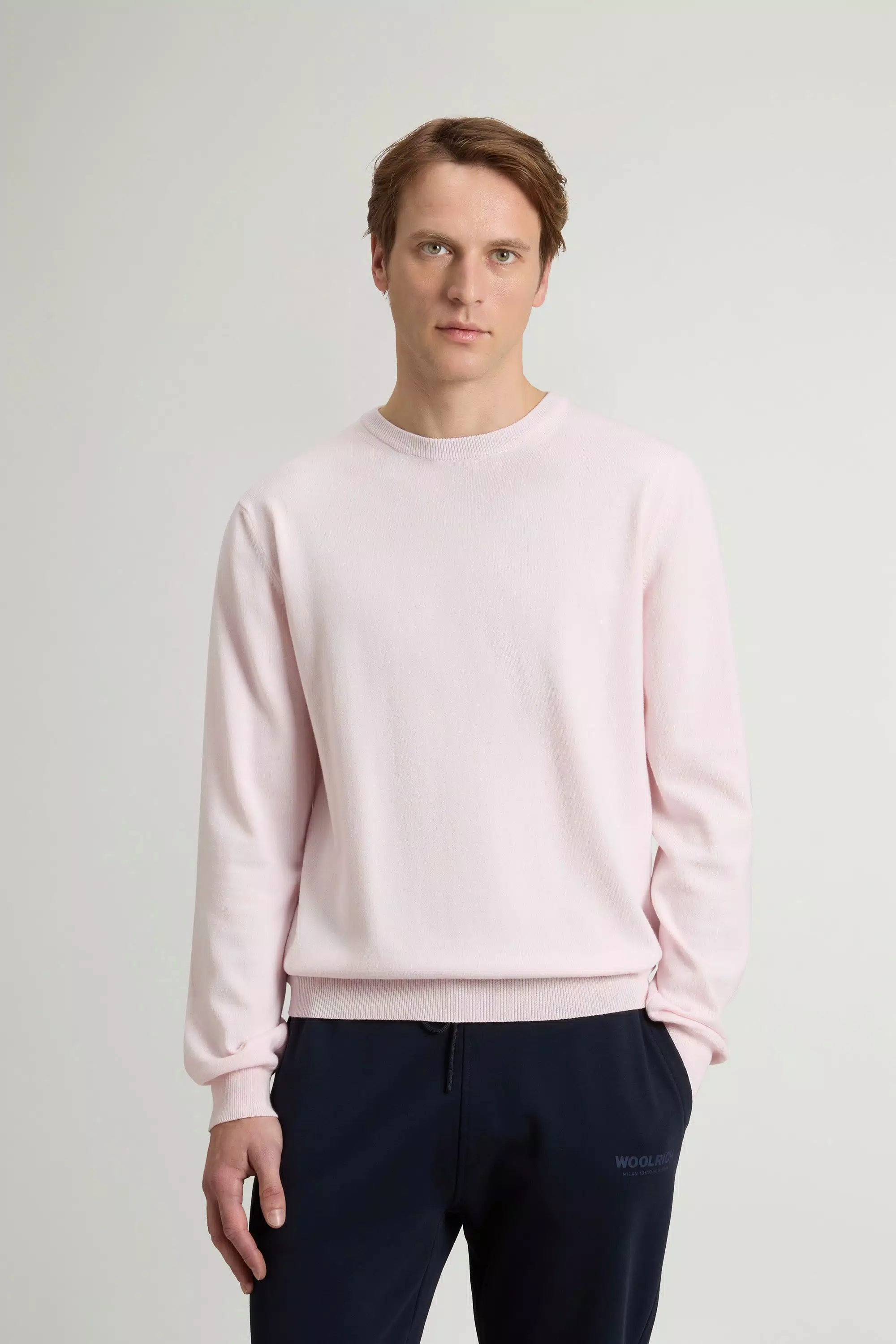 Sudadera con cuello redondo de algodón puro - Lila claro