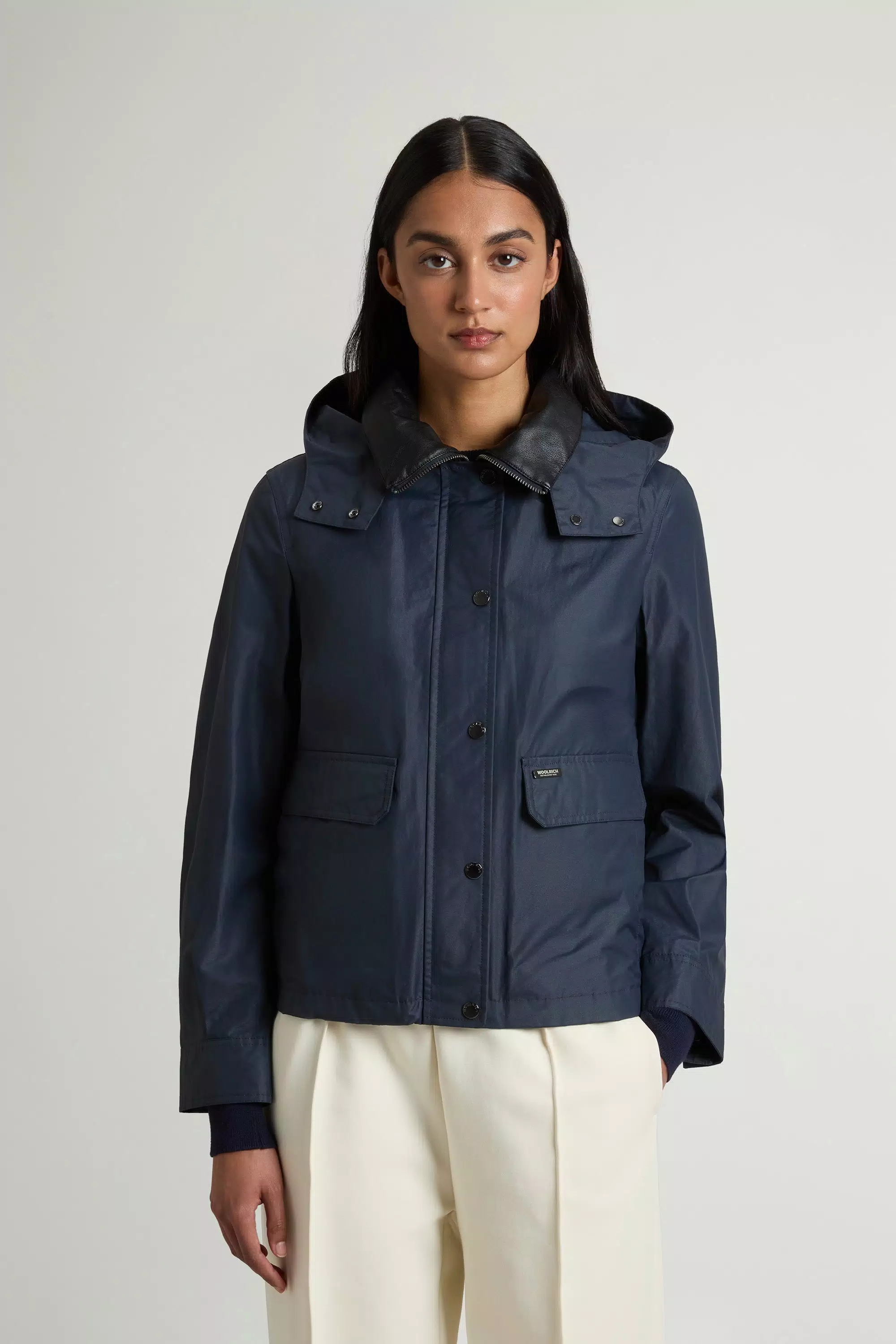 Chaqueta Dundee en algodón Superwax - Azul Melton encerado