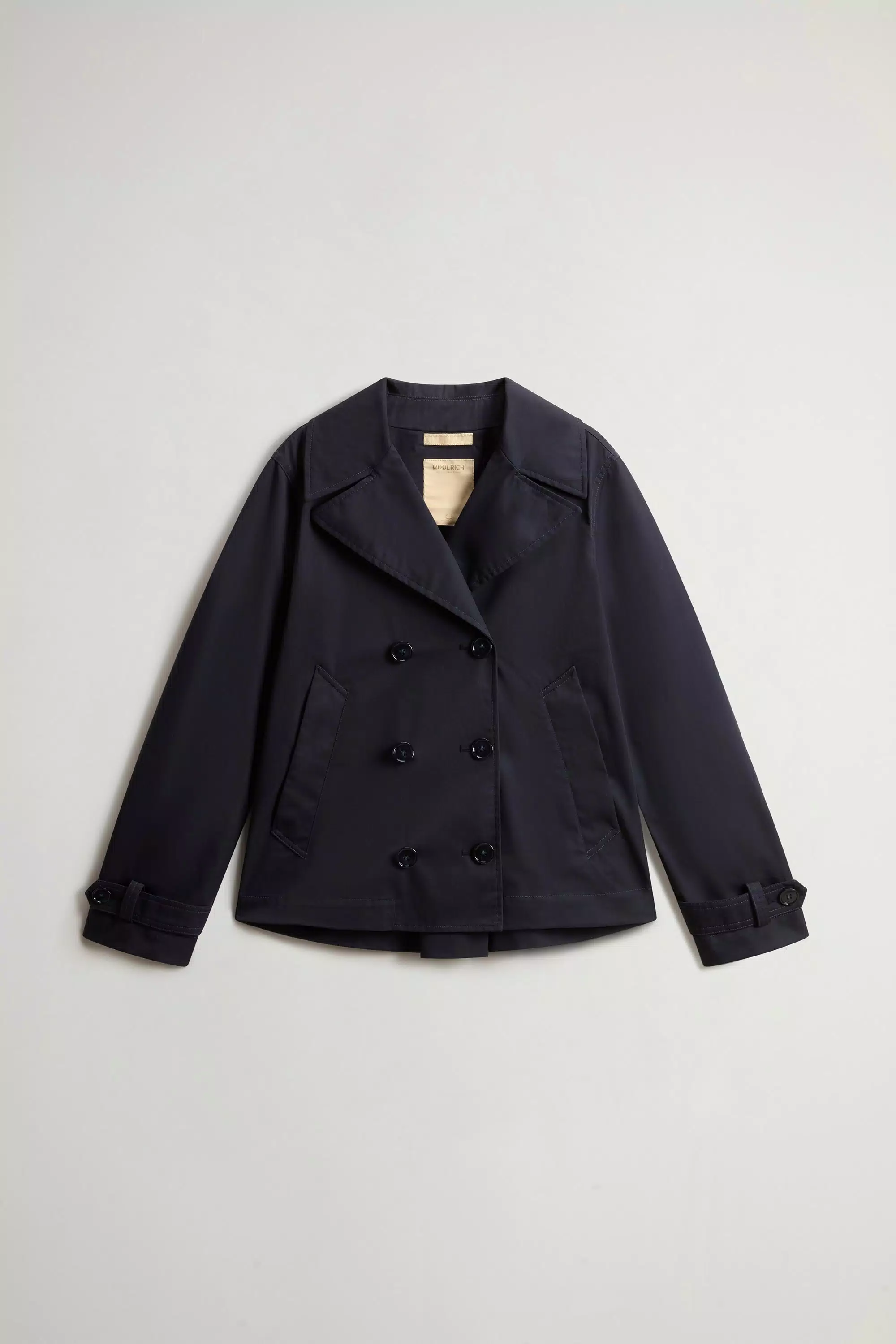 Chaqueta de Guisante de Algodón Puro - Azul Melton