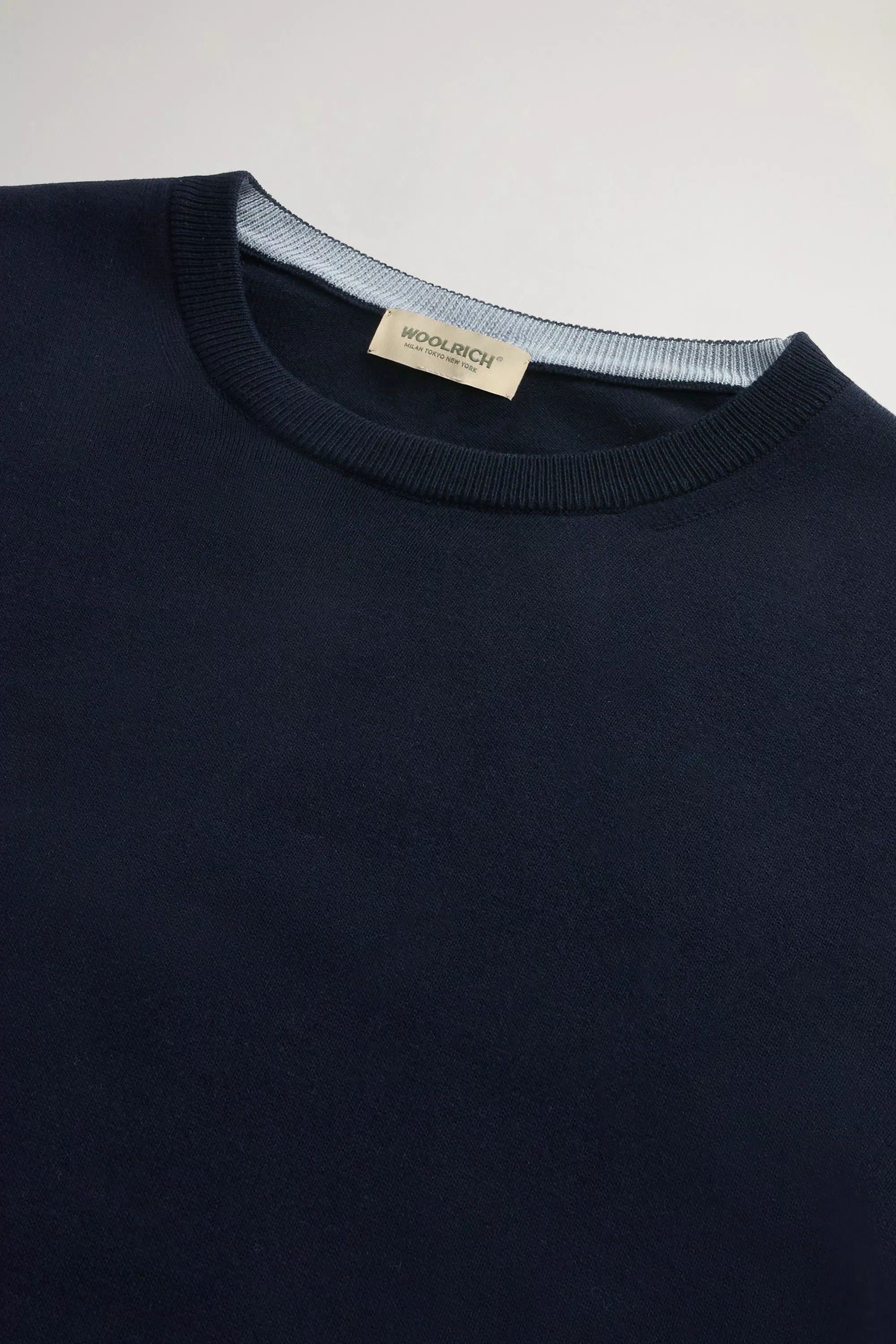 Sudadera con cuello redondo de algodón puro - Azul Melton