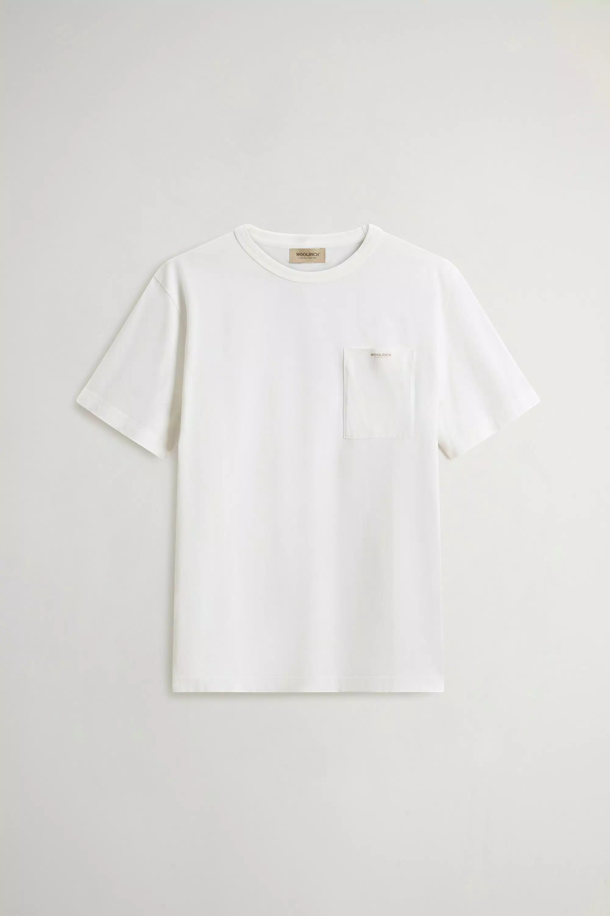 Camiseta de Algodón Puro con Bolsillo Pequeño - Blanco Ártico