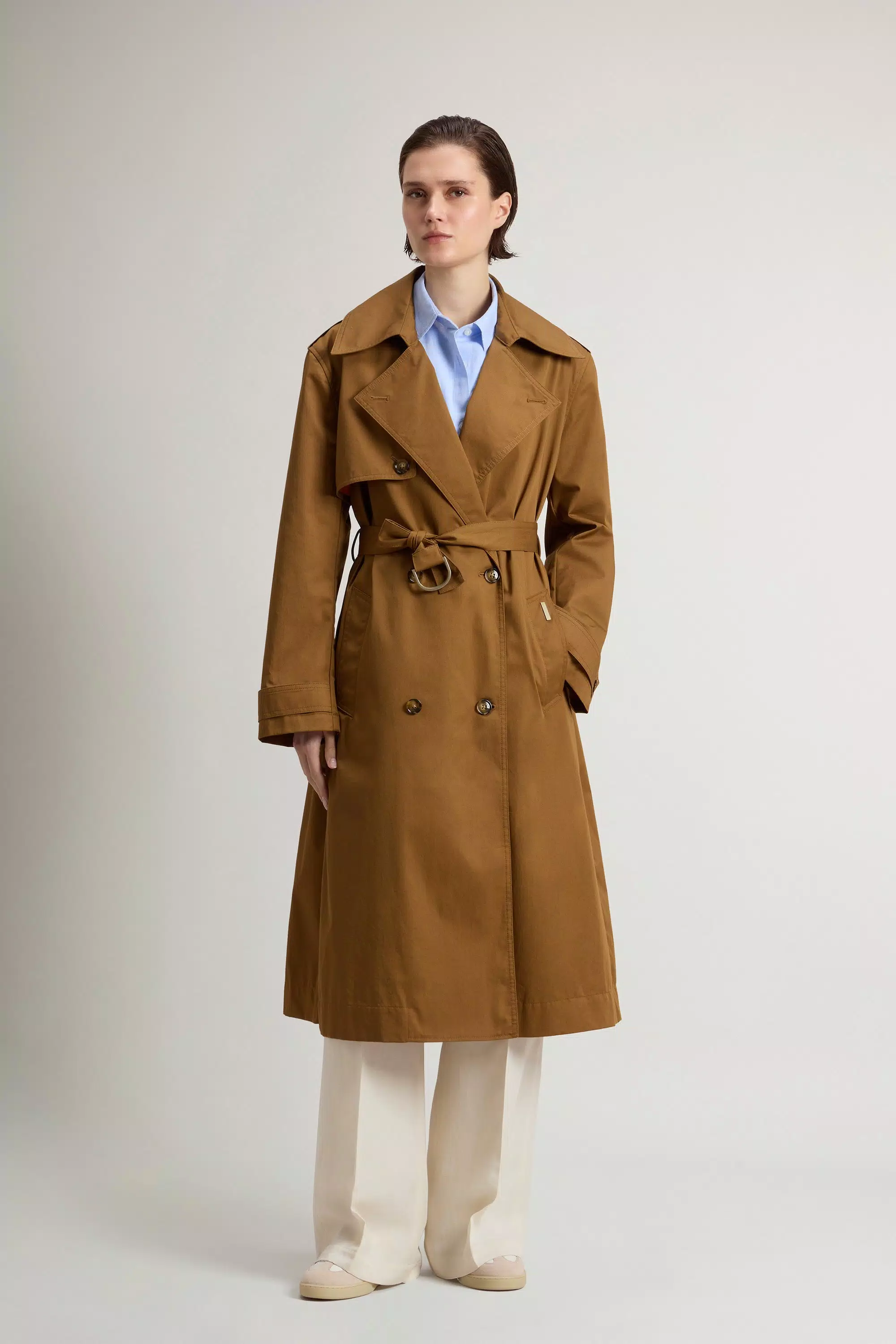 Chaqueta trench de doble botonadura en algodón puro - Breen