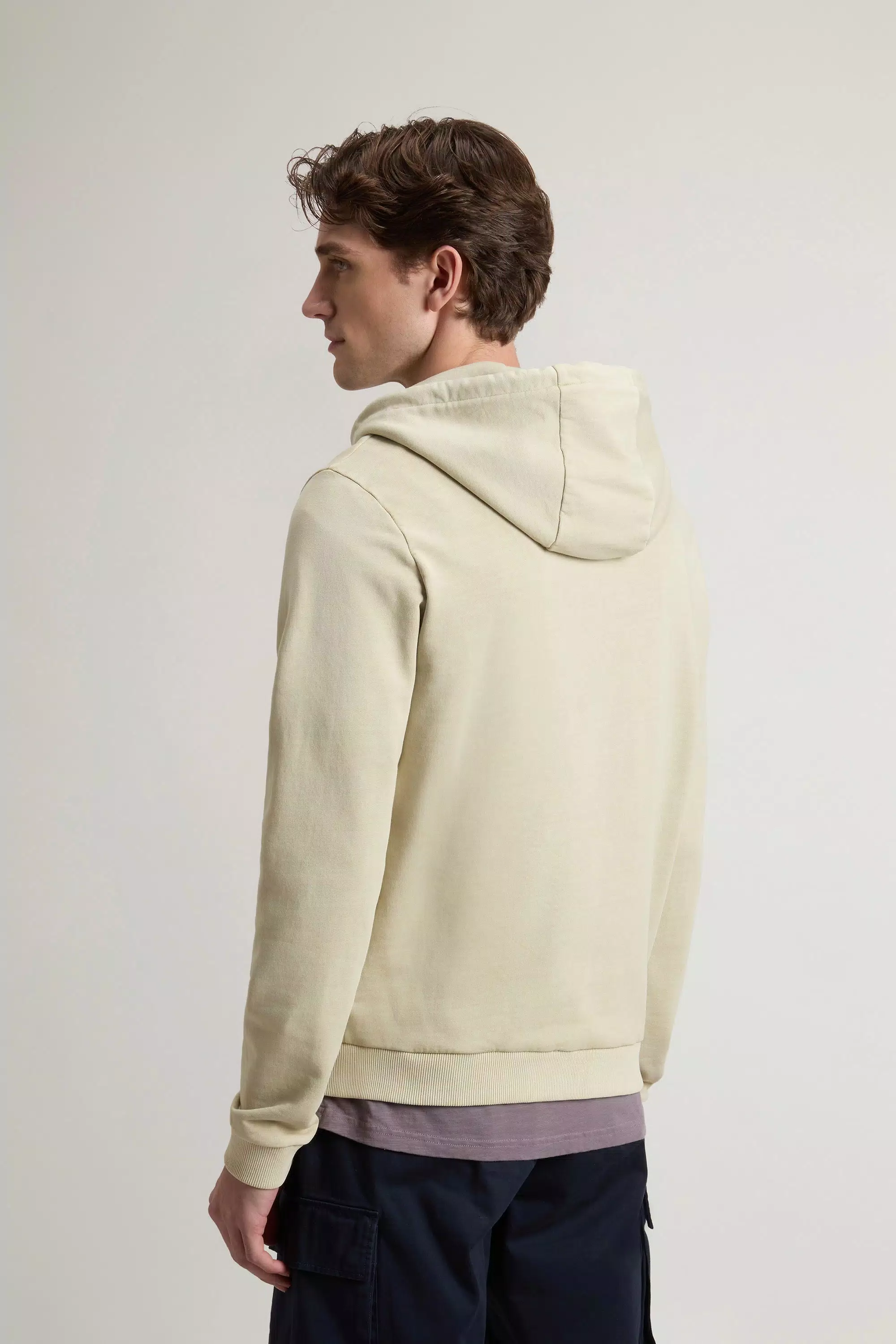 Sudadera teñida en algodón puro - Lint desgastado