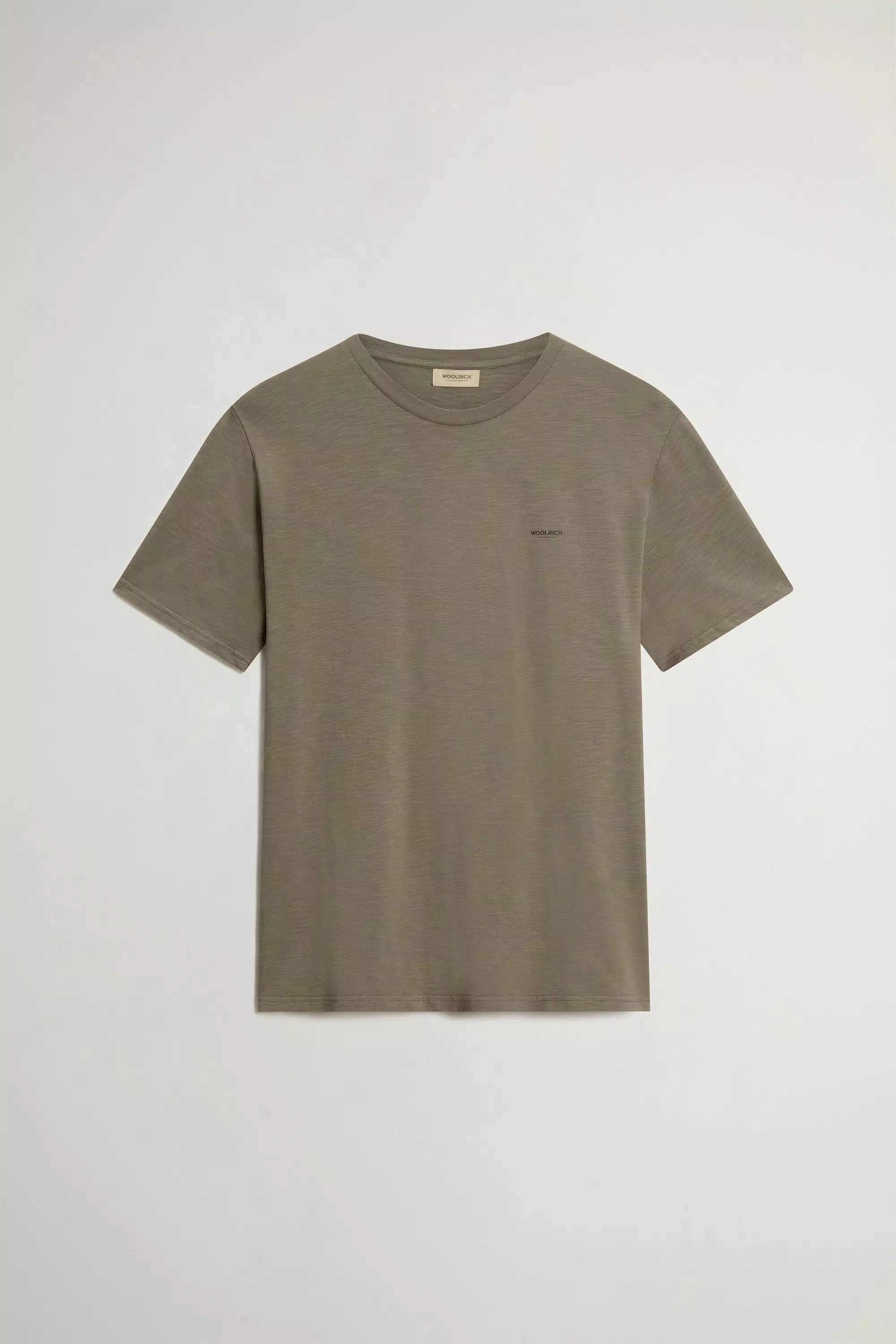 Camiseta Slub de Algodón Puro - Oliva Humo