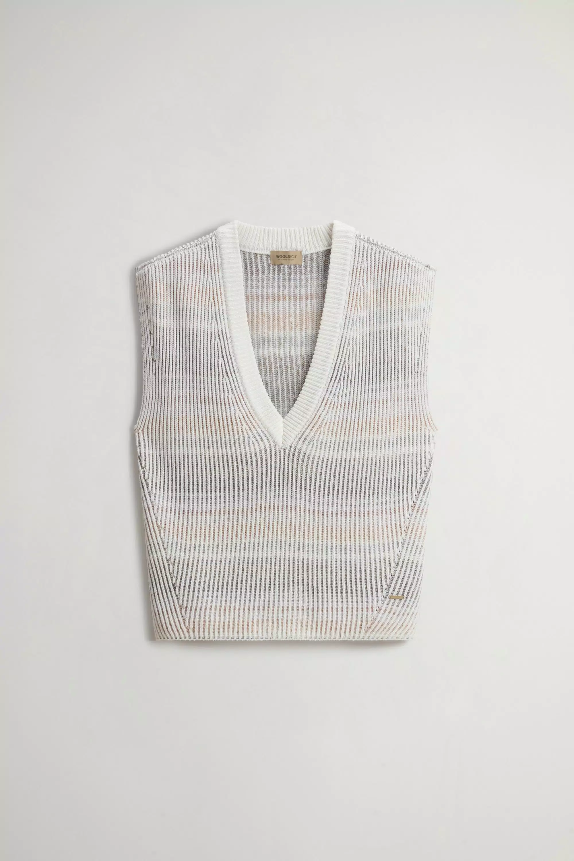 Sweater sin mangas de cuello en V en mezcla de algodón - Blanco Pimienta Vanise