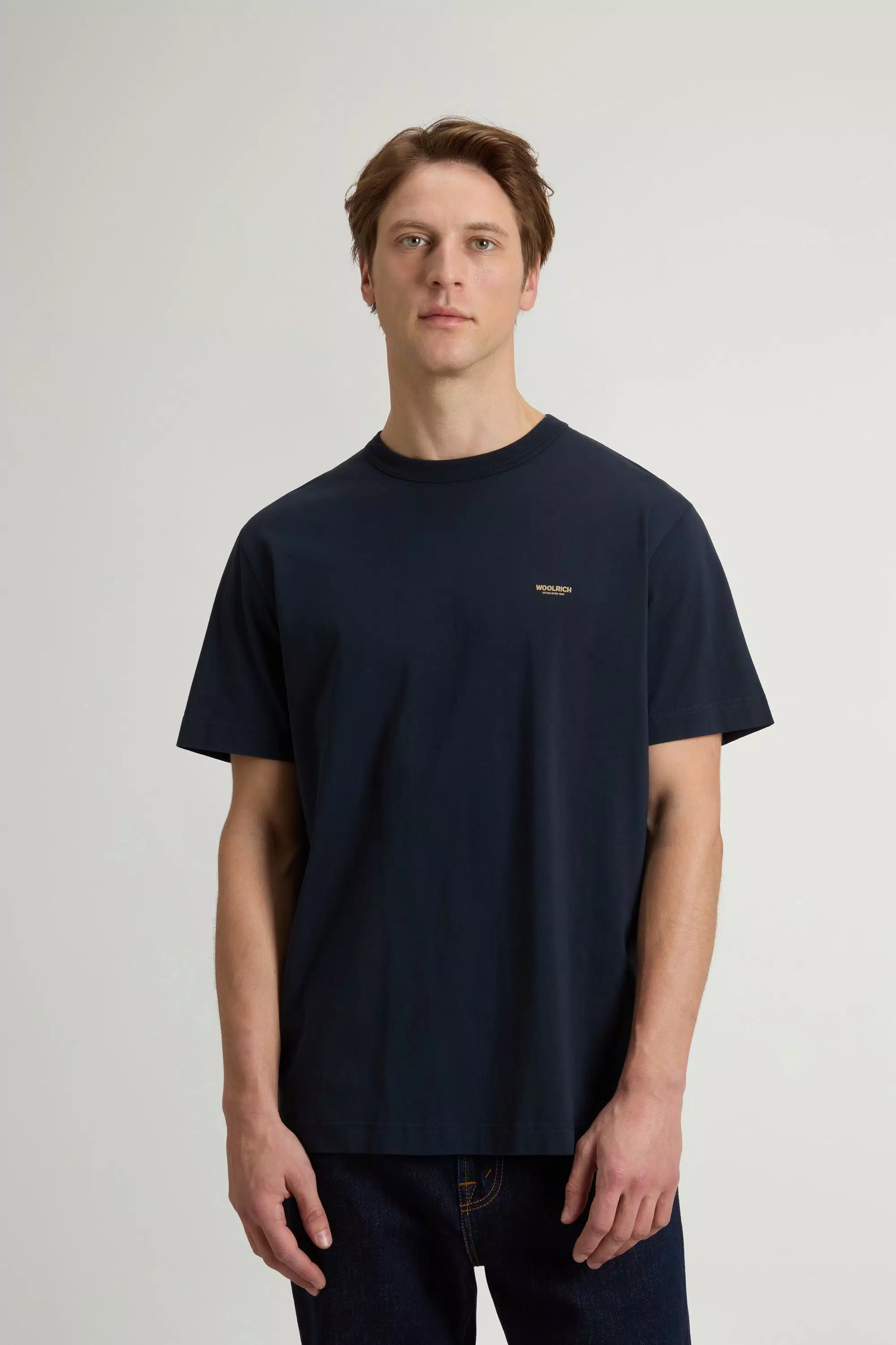 Camiseta de Algodón Puro con Logotipo - Azul Melton