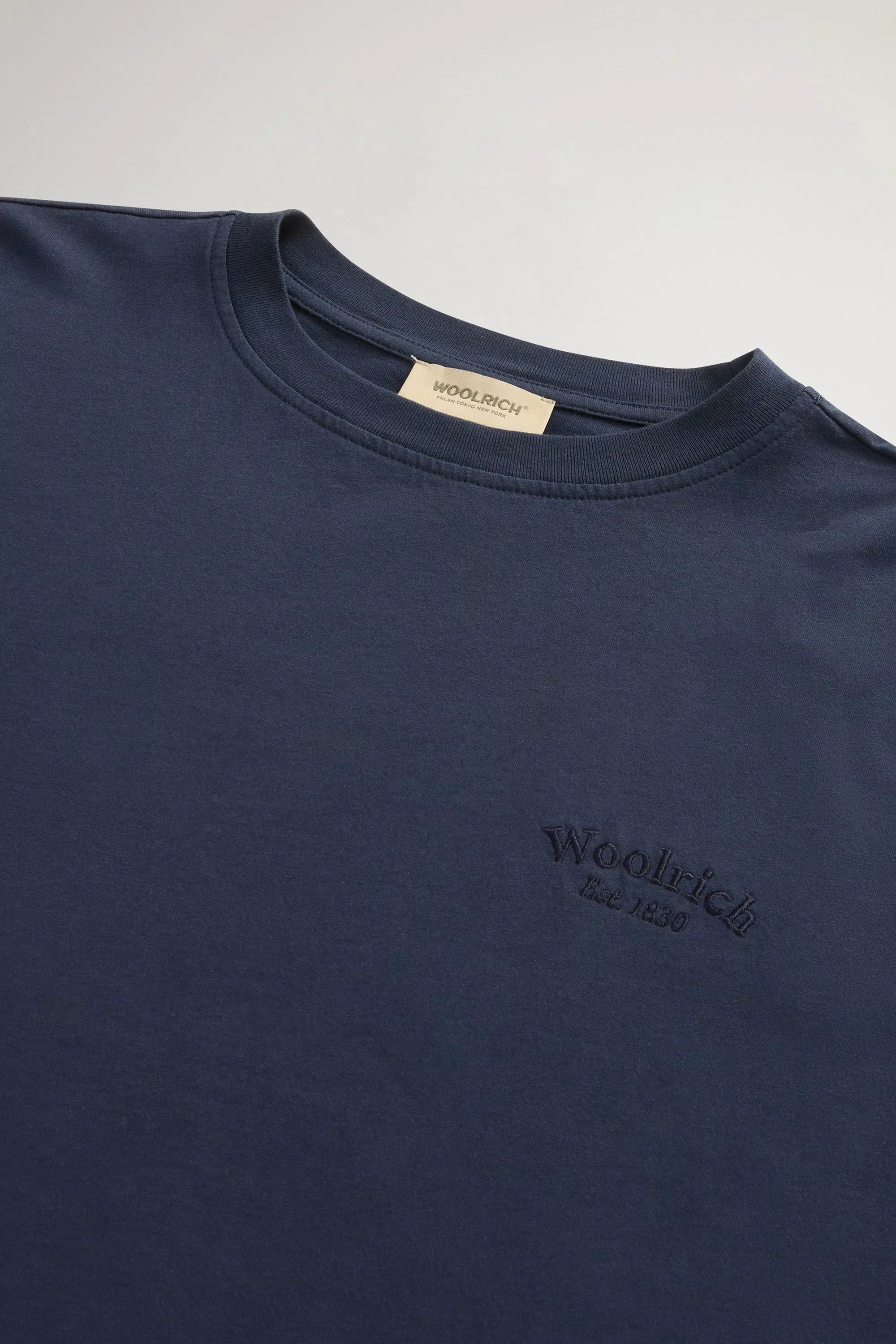 Camiseta de Algodón Pima Puro con Logotipo - Azul Melton