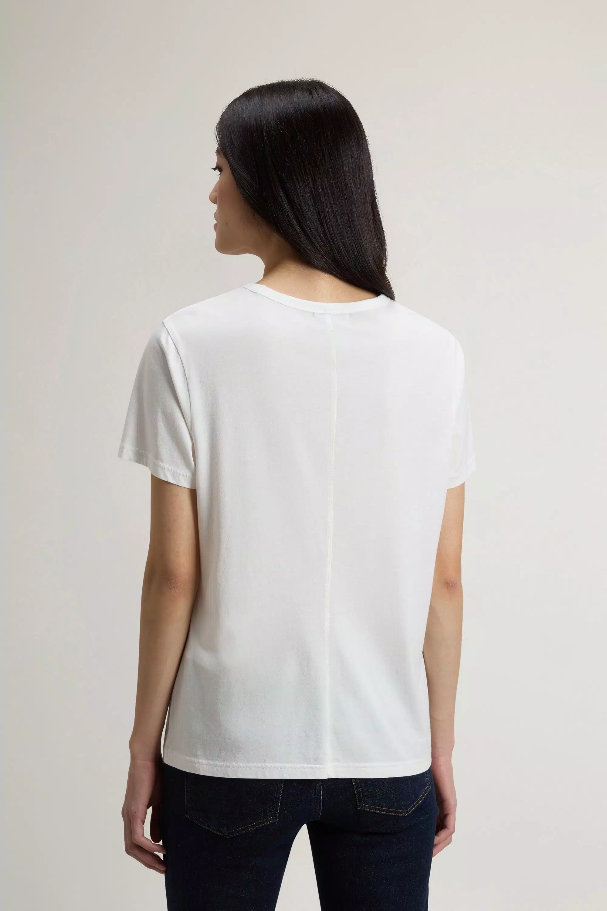 Camiseta de Lujo en Mezcla de Algodón - Blanco Ártico