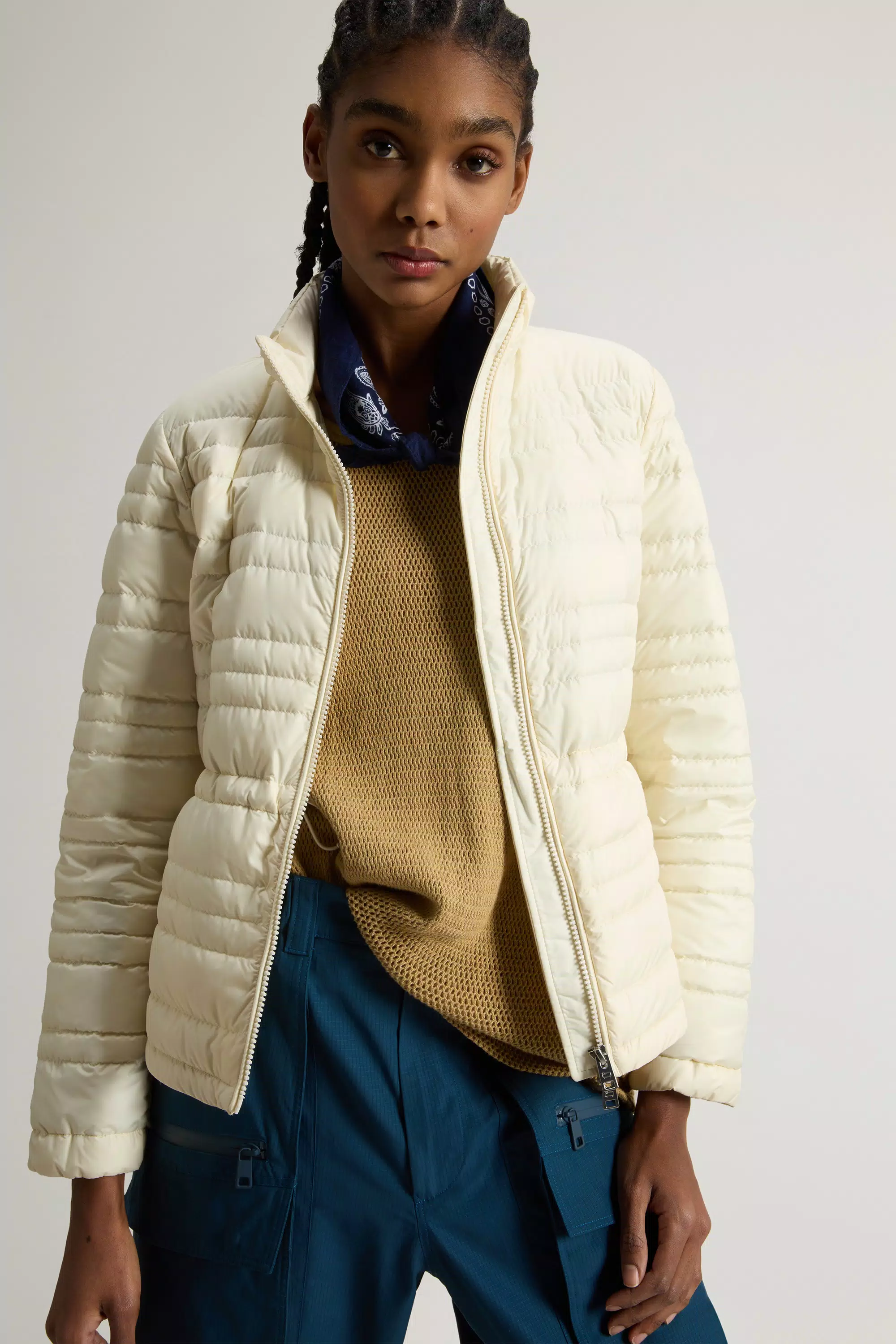 Chaqueta de microfibra acolchada - Blanco