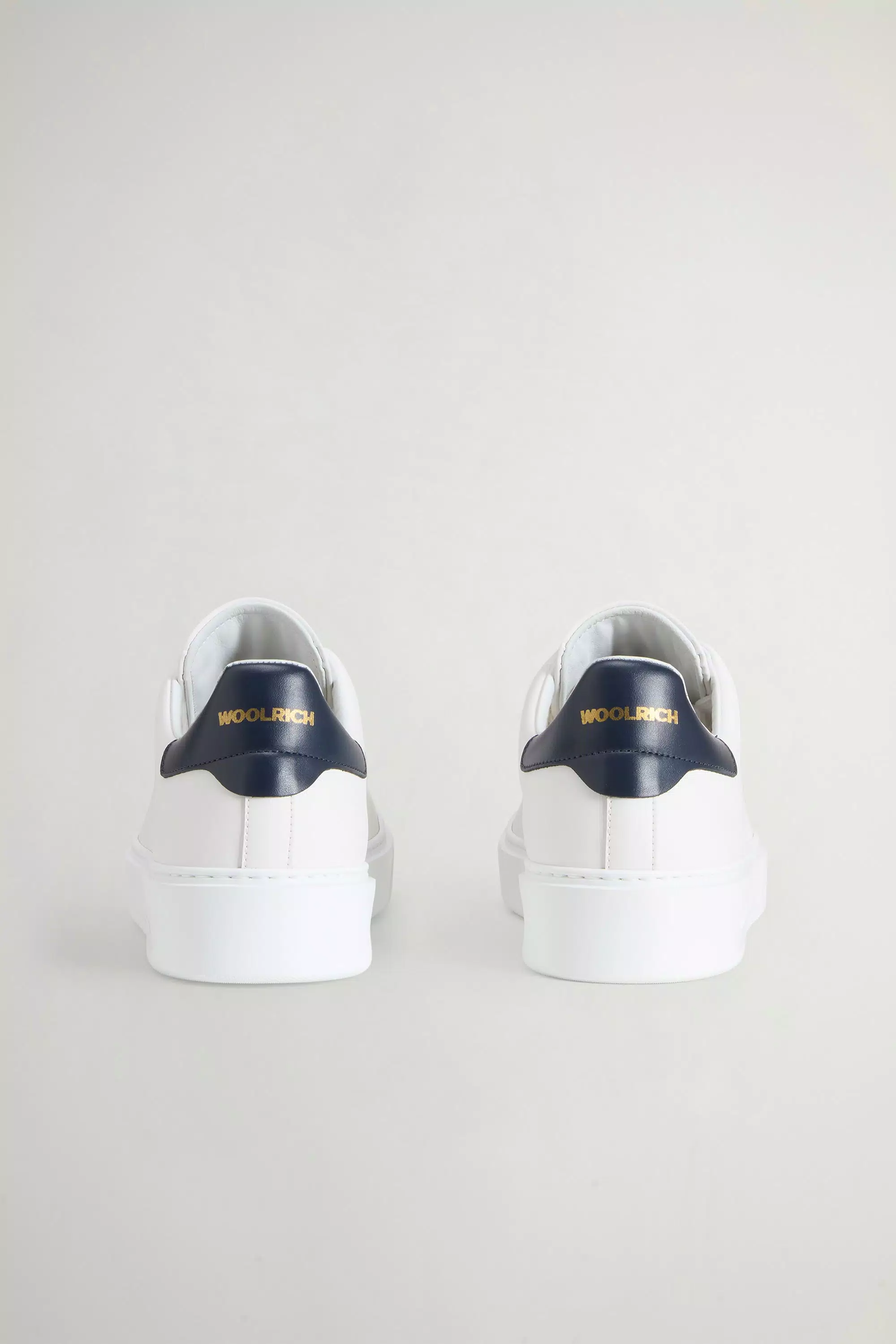 Zapatillas Clásicas de Cuero de Becerro - Blanco Azul
