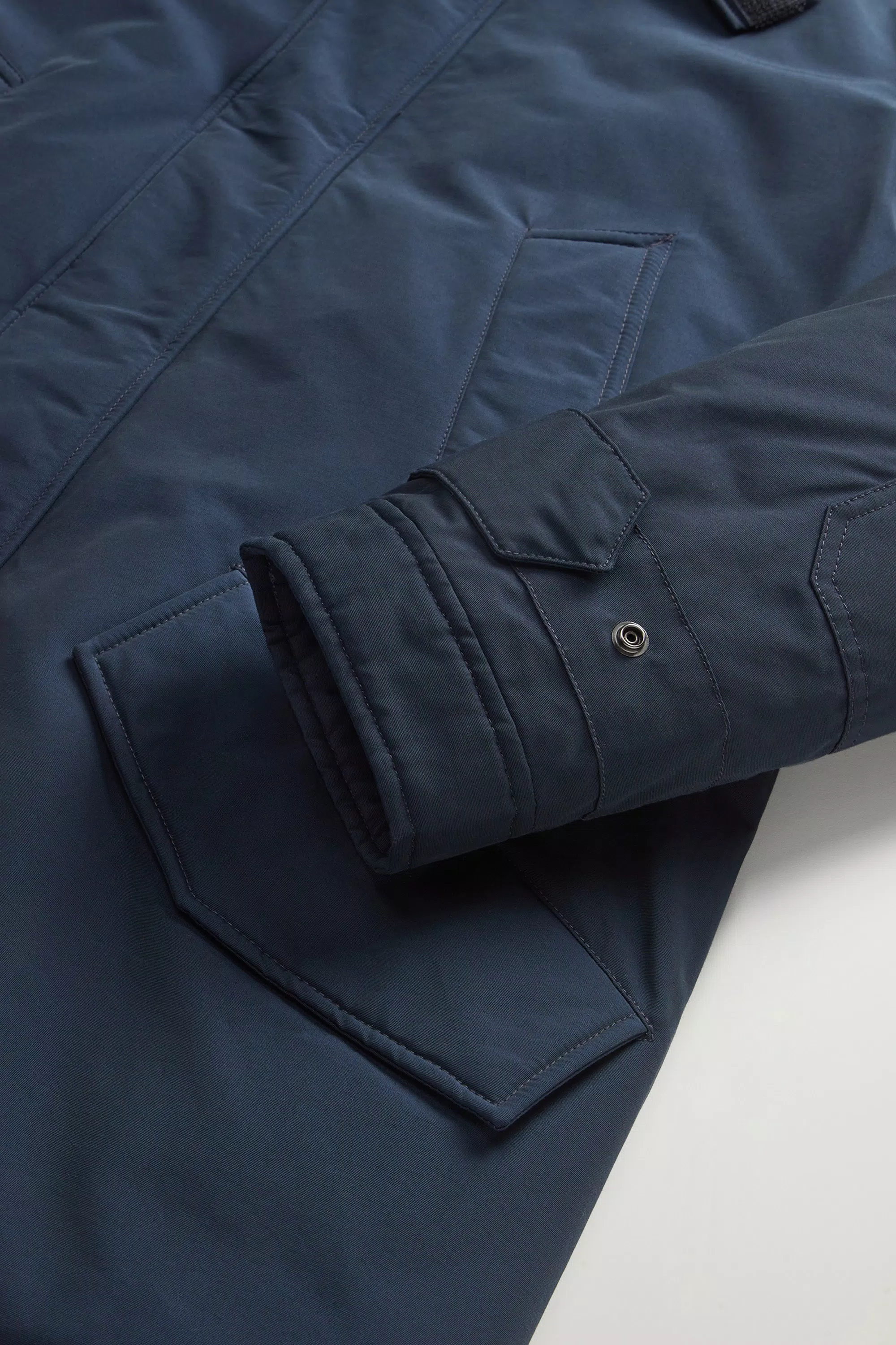 Parka Polar en Tela Ramar con Cuello Alto - Azul Melton