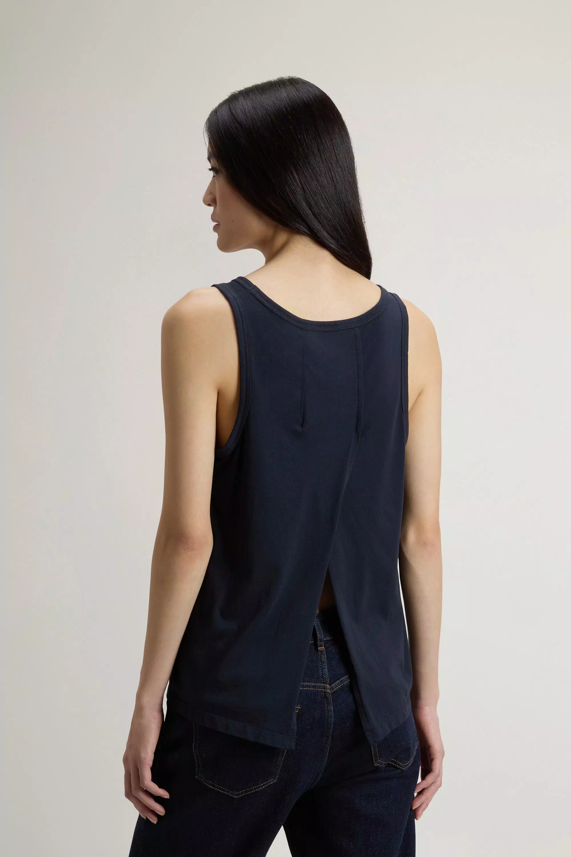 Camiseta de mezcla de algodón y modal - Azul Melton