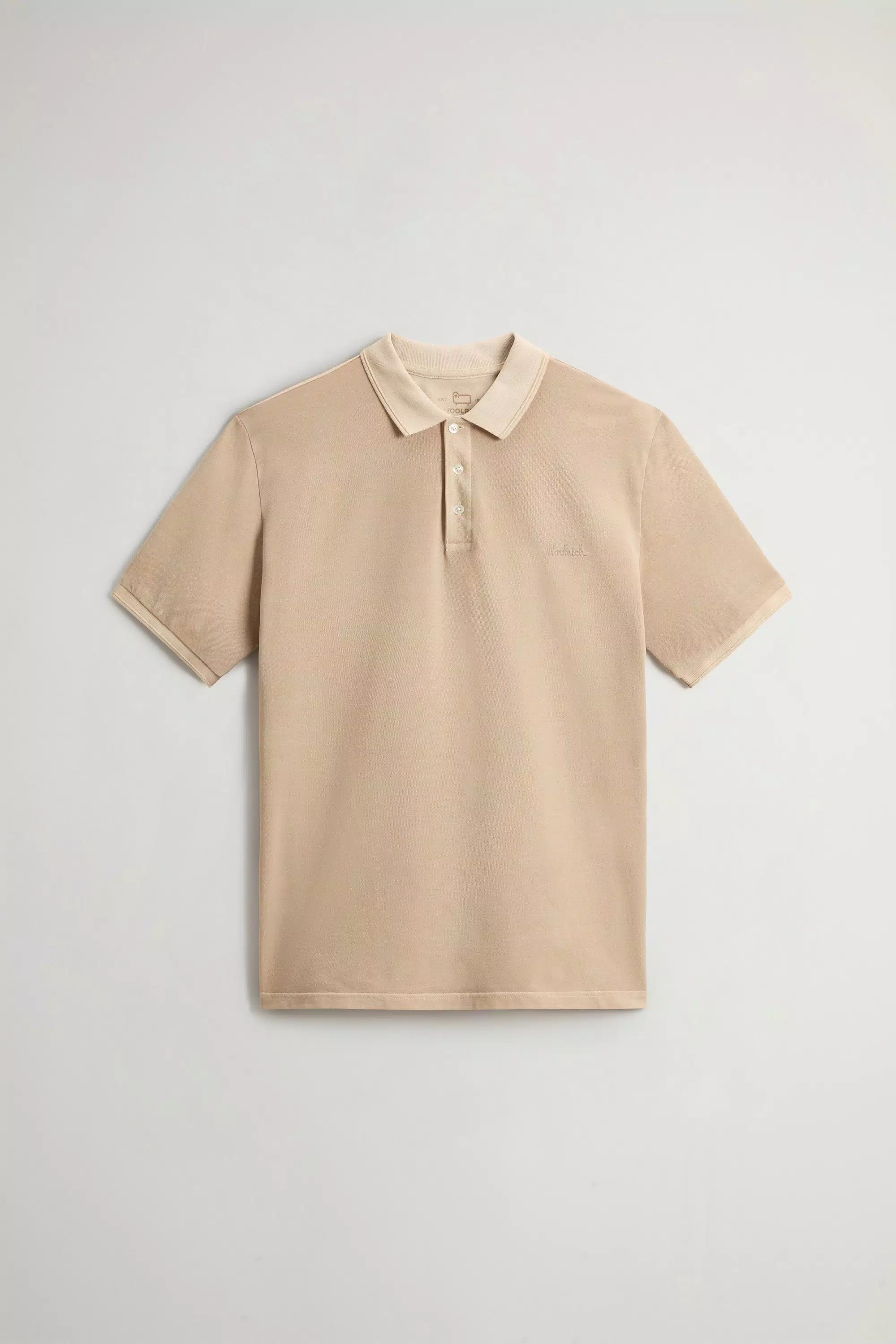 Camiseta de polos Mackinack teñida en algodón piqué elástico - Travertino desgastado