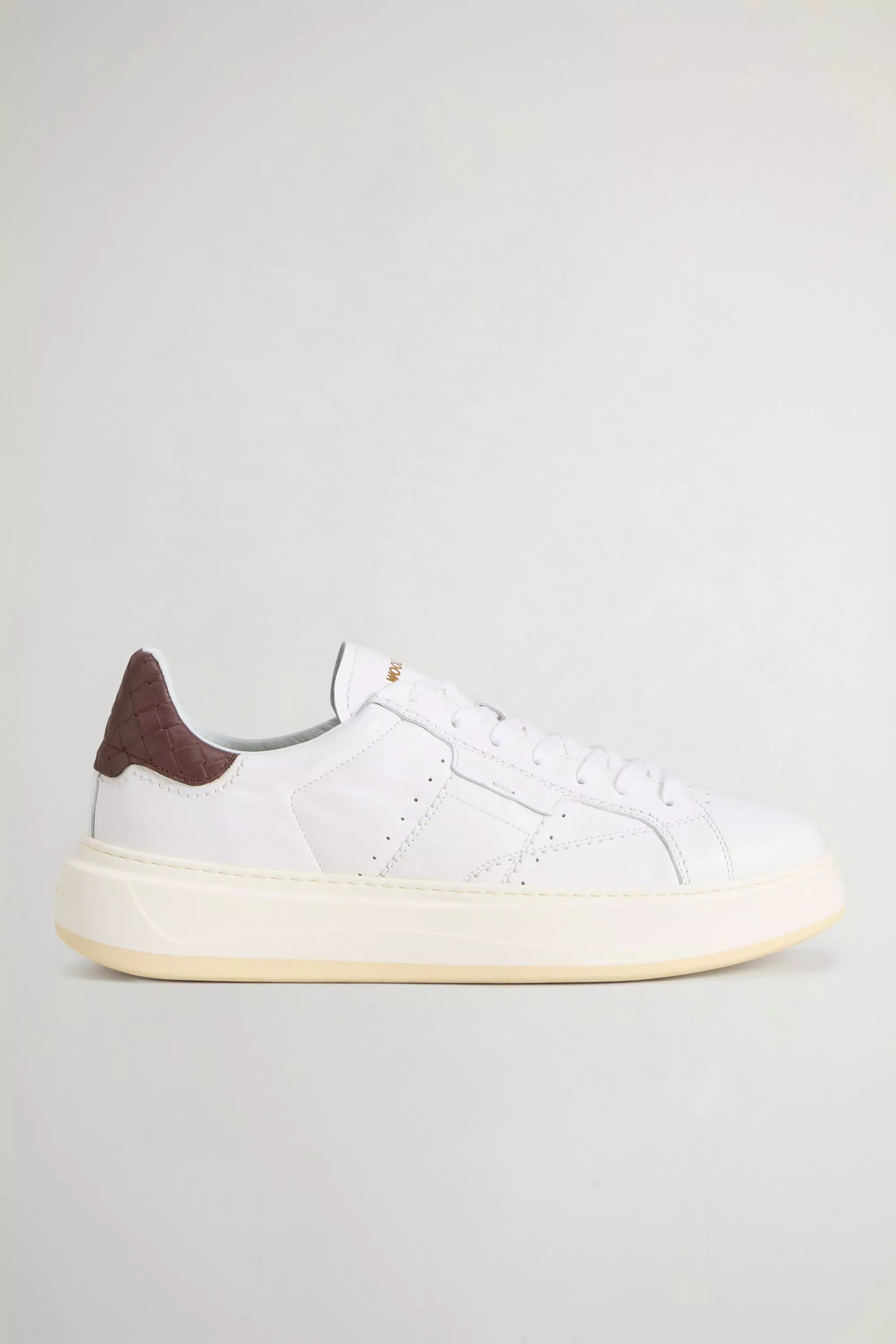 Zapatillas Arrow en cuero de ternera - Marrón oscuro blanco