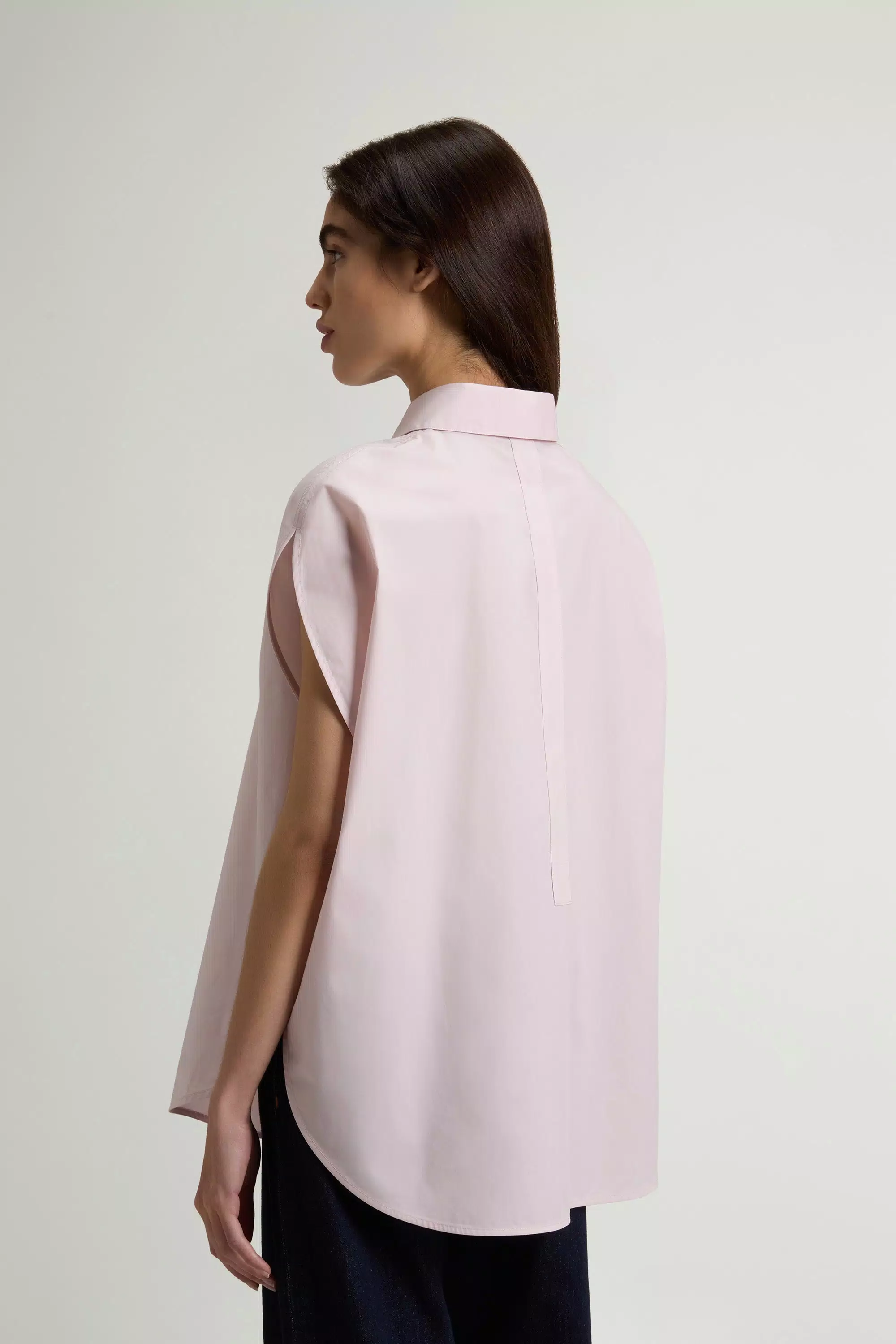 Blusa de popelín de algodón puro - Lila claro