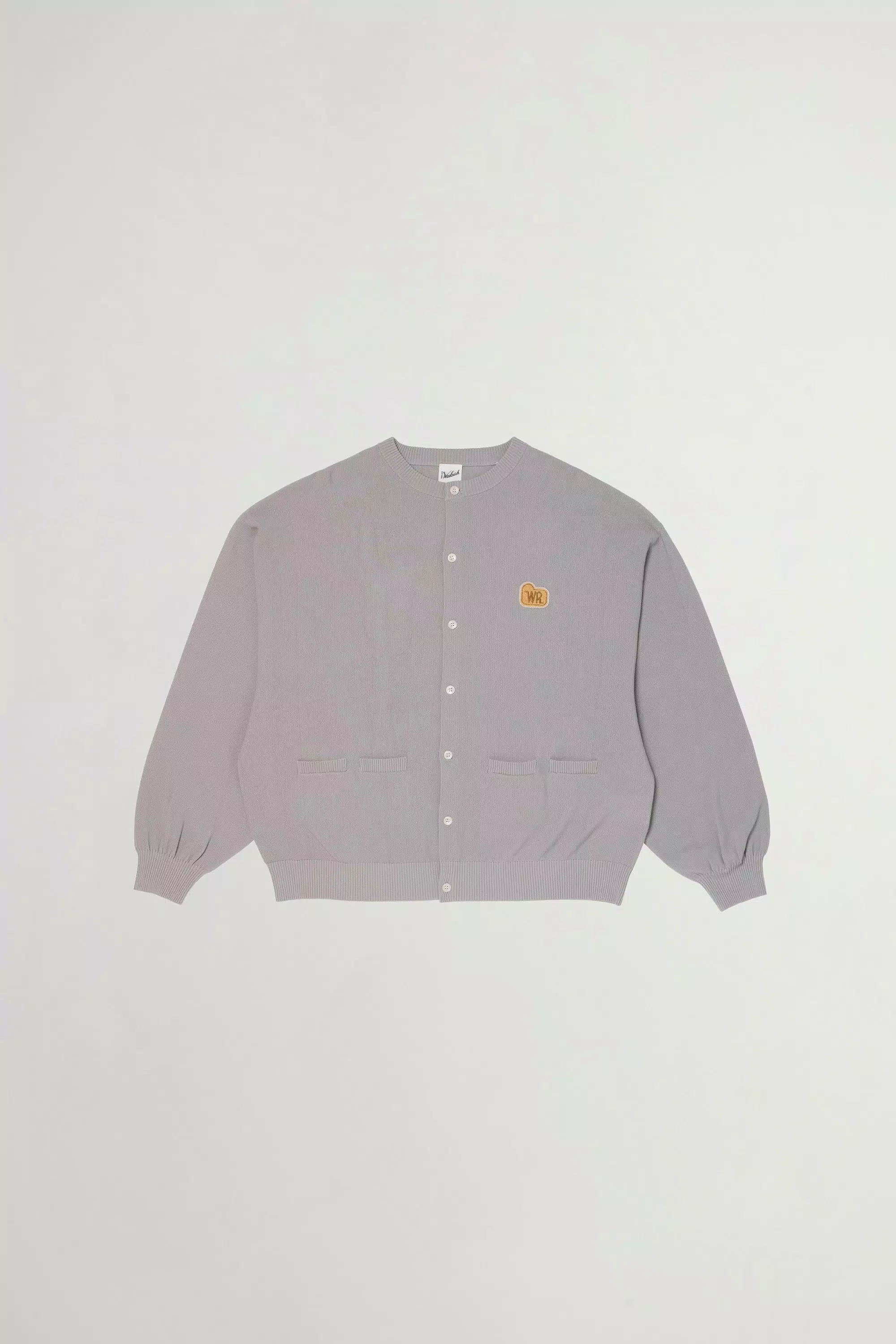 Cardigan de cuello redondo en piqué de algodón puro - Gris carbón