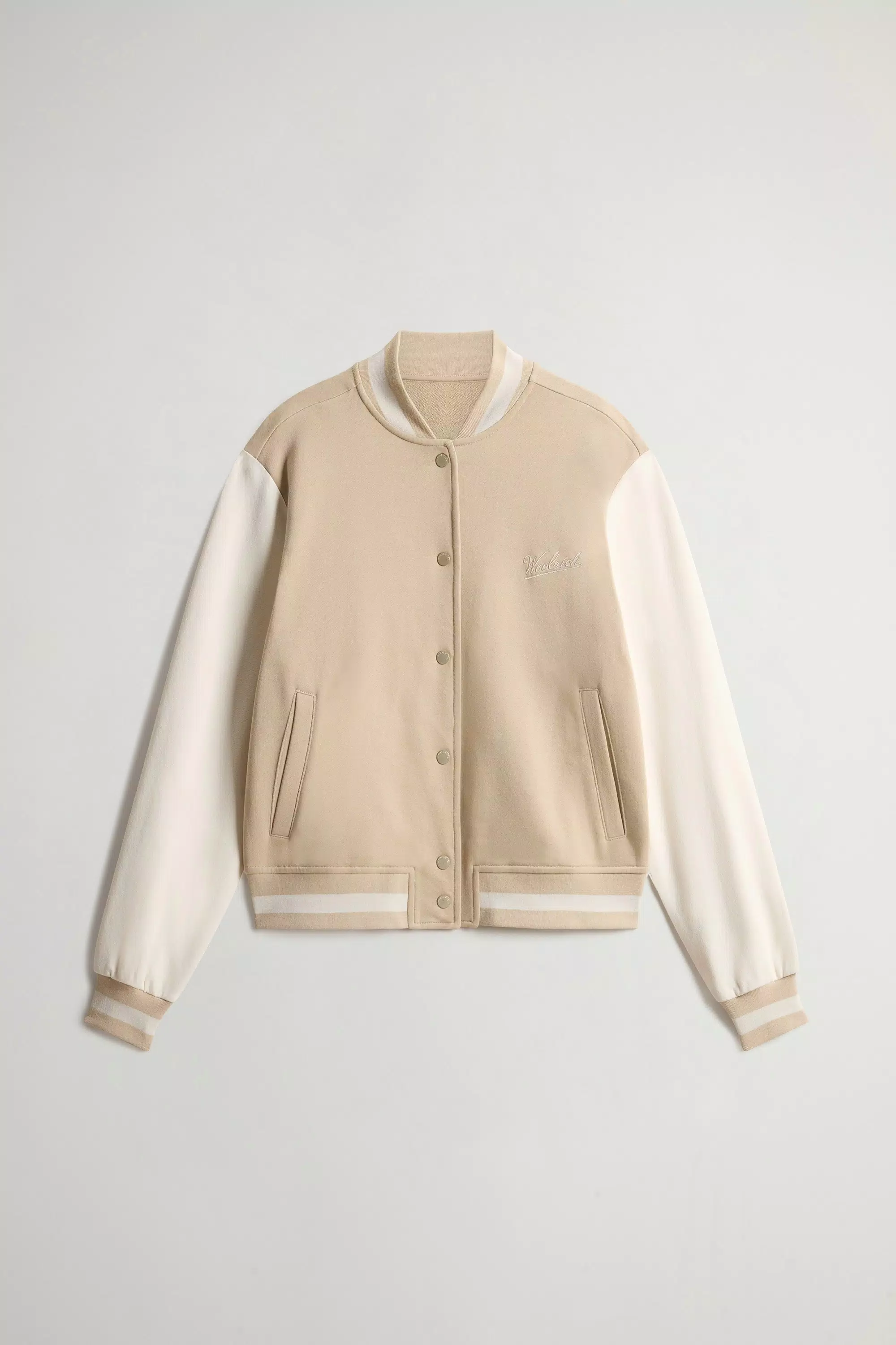 Sudadera universitaria de algodón puro - Blanco y pimienta bicolor