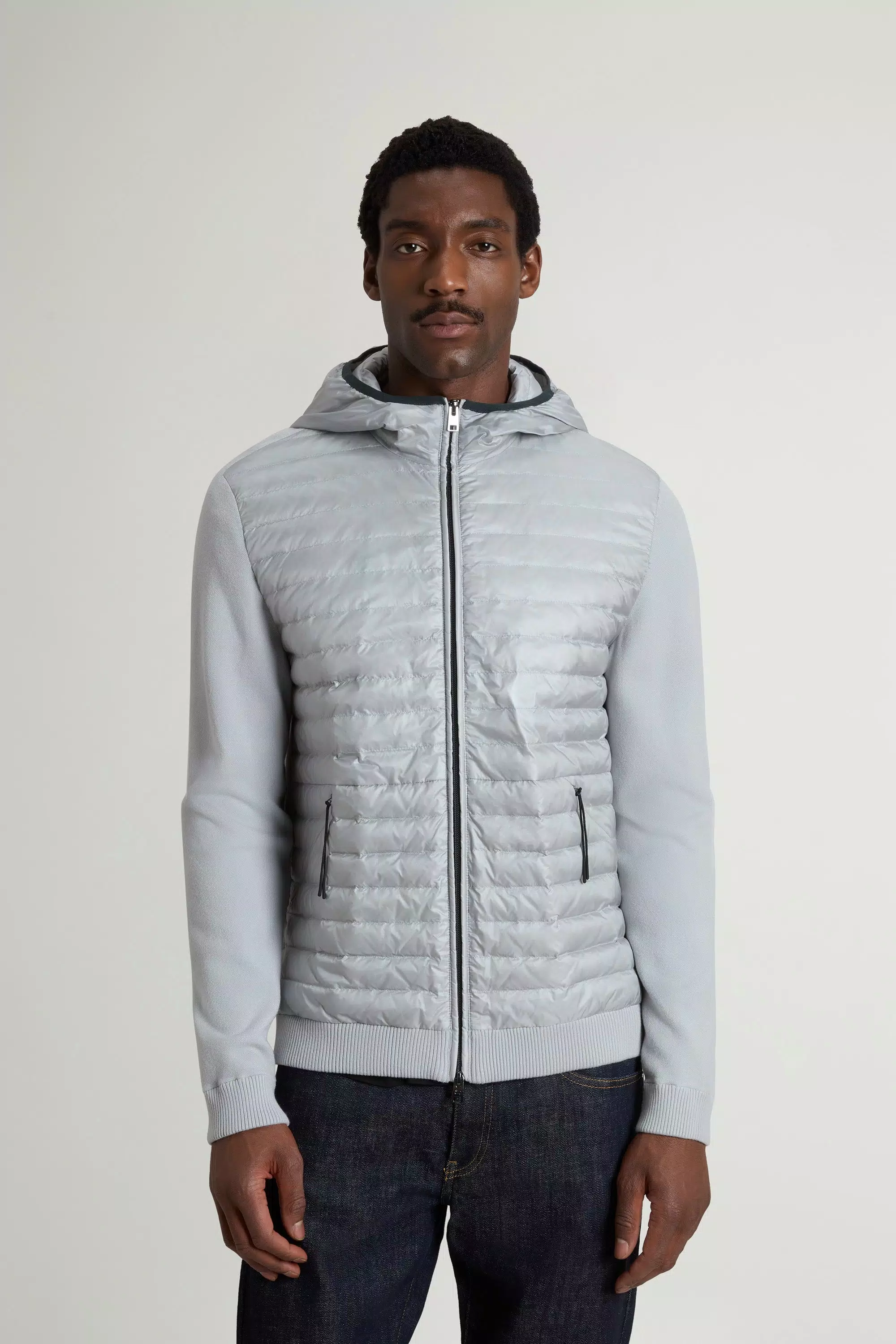 Chaqueta híbrida Allen en nylon ripstop - Niebla del puerto