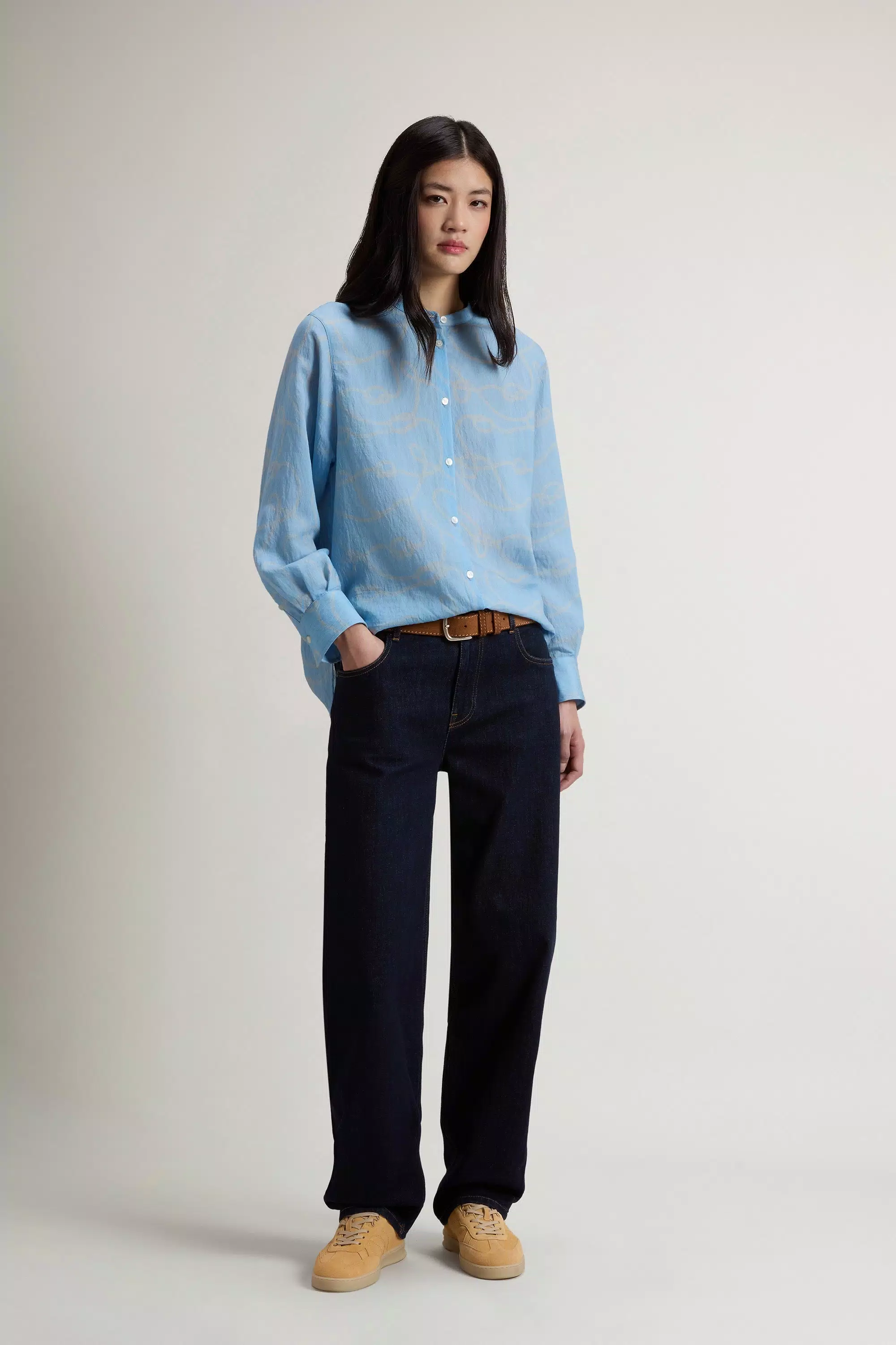 Camisa de mezcla de Liocel - Aroma Azul Cuerda