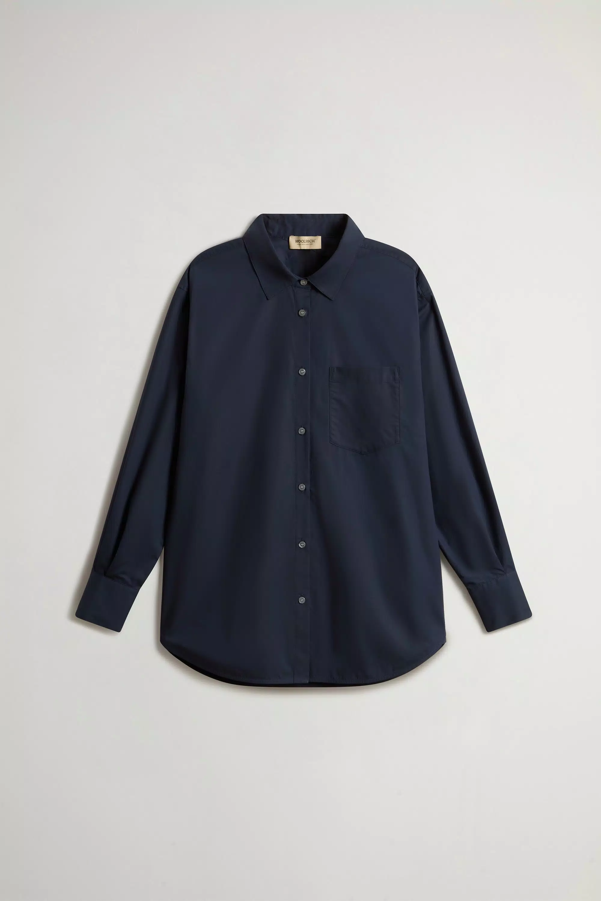 Camisa Boyfriend de Popelín de Algodón Puro - Azul Melton