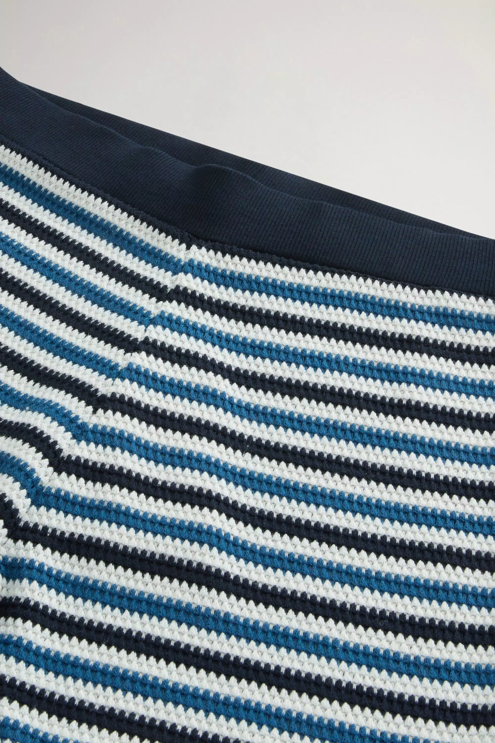 Pantalones cortos de mezcla de algodón con rayas - Rayas azul Melton