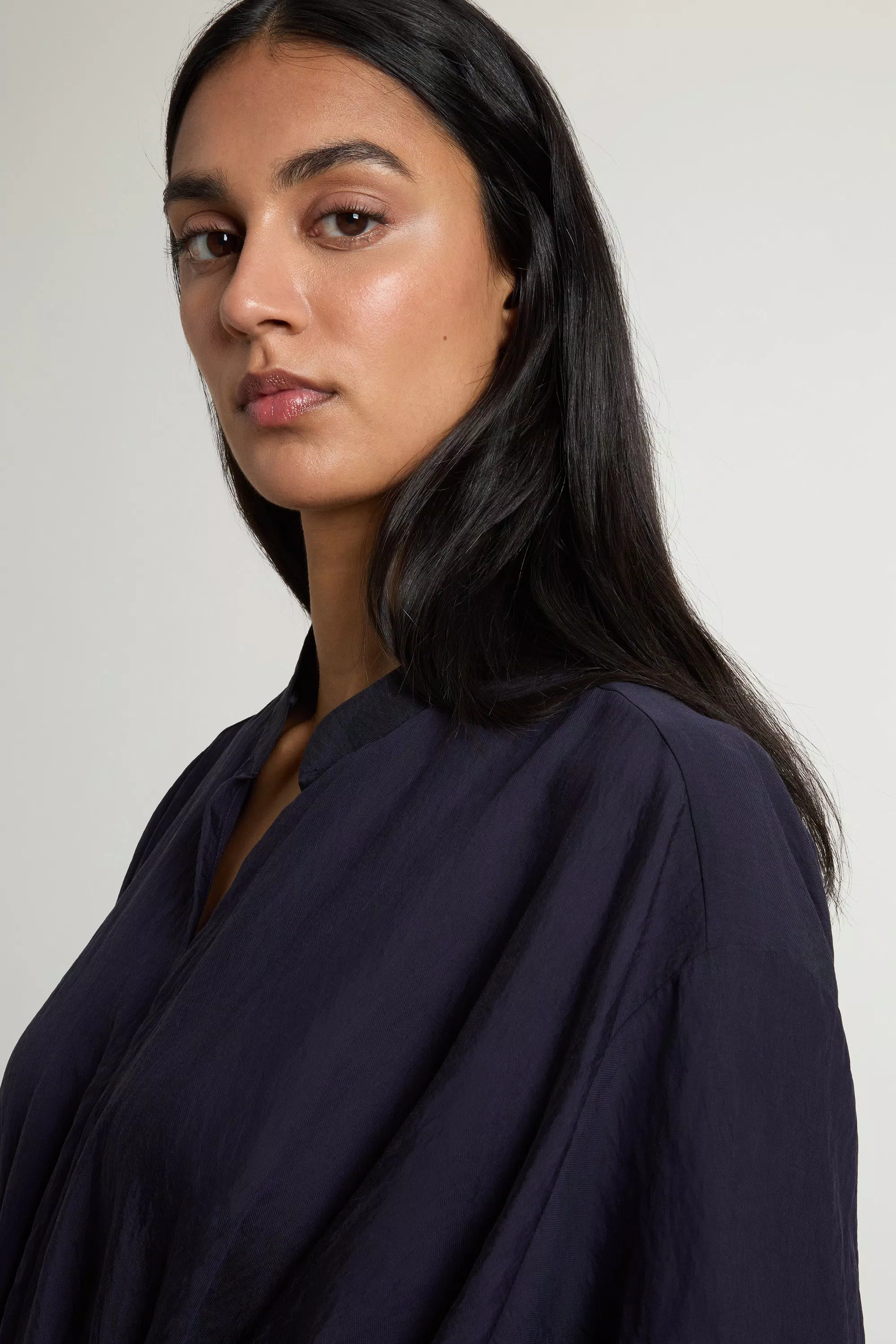 Vestido de Mezcla de Lyocell - Azul Melton