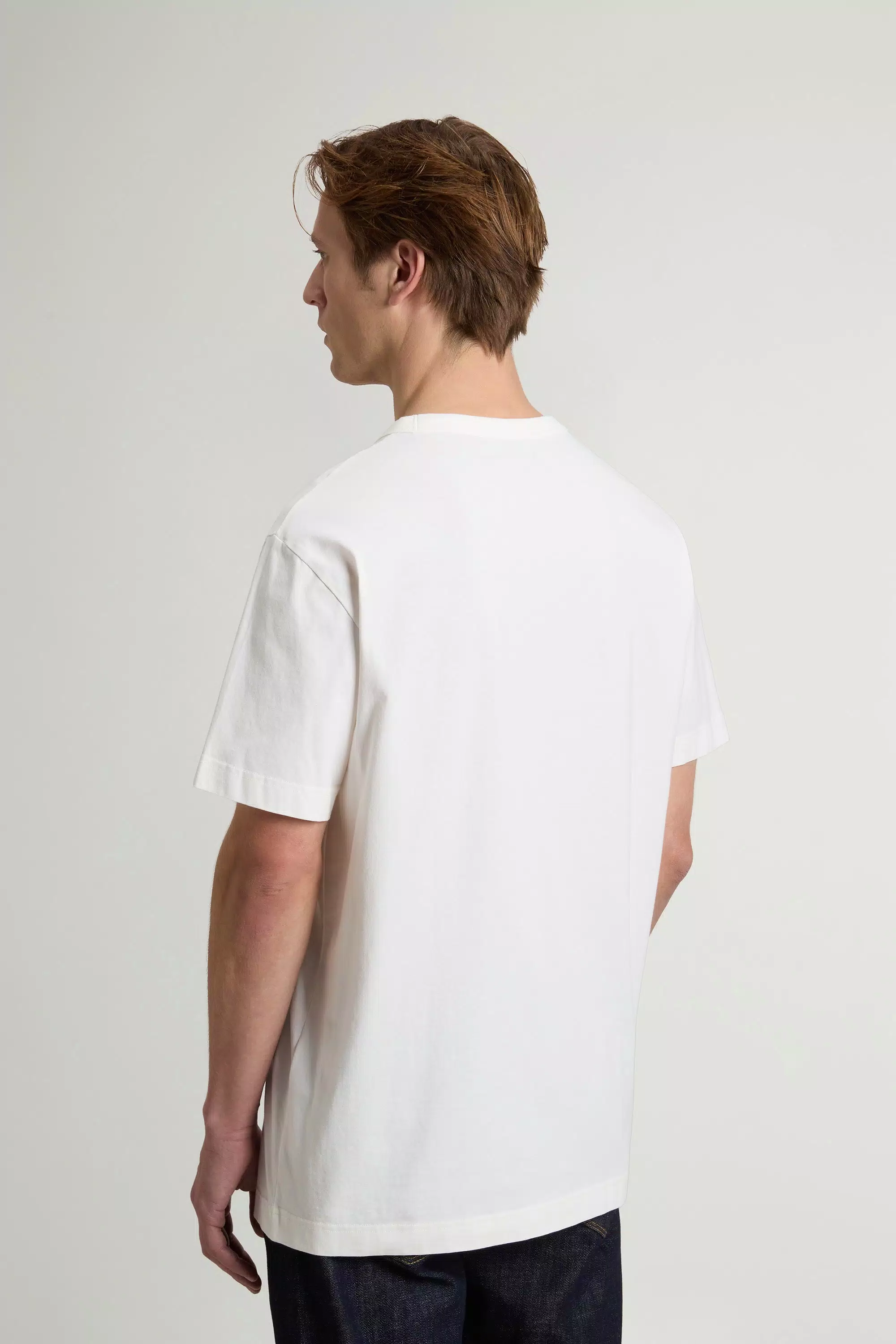 Camiseta de Algodón Puro con Logotipo - Blanco Ártico