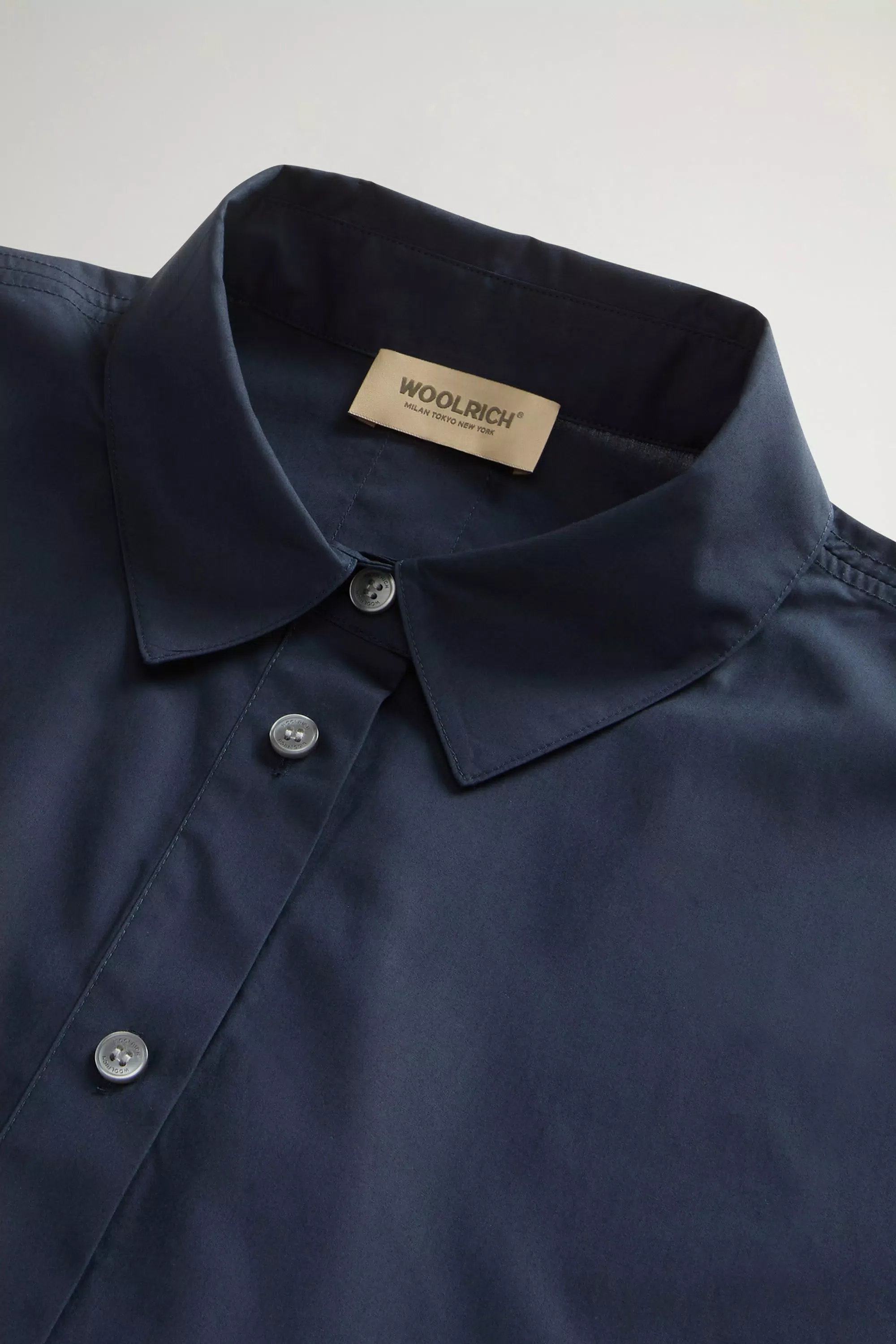 Blusa de popelín de algodón puro - Azul Melton