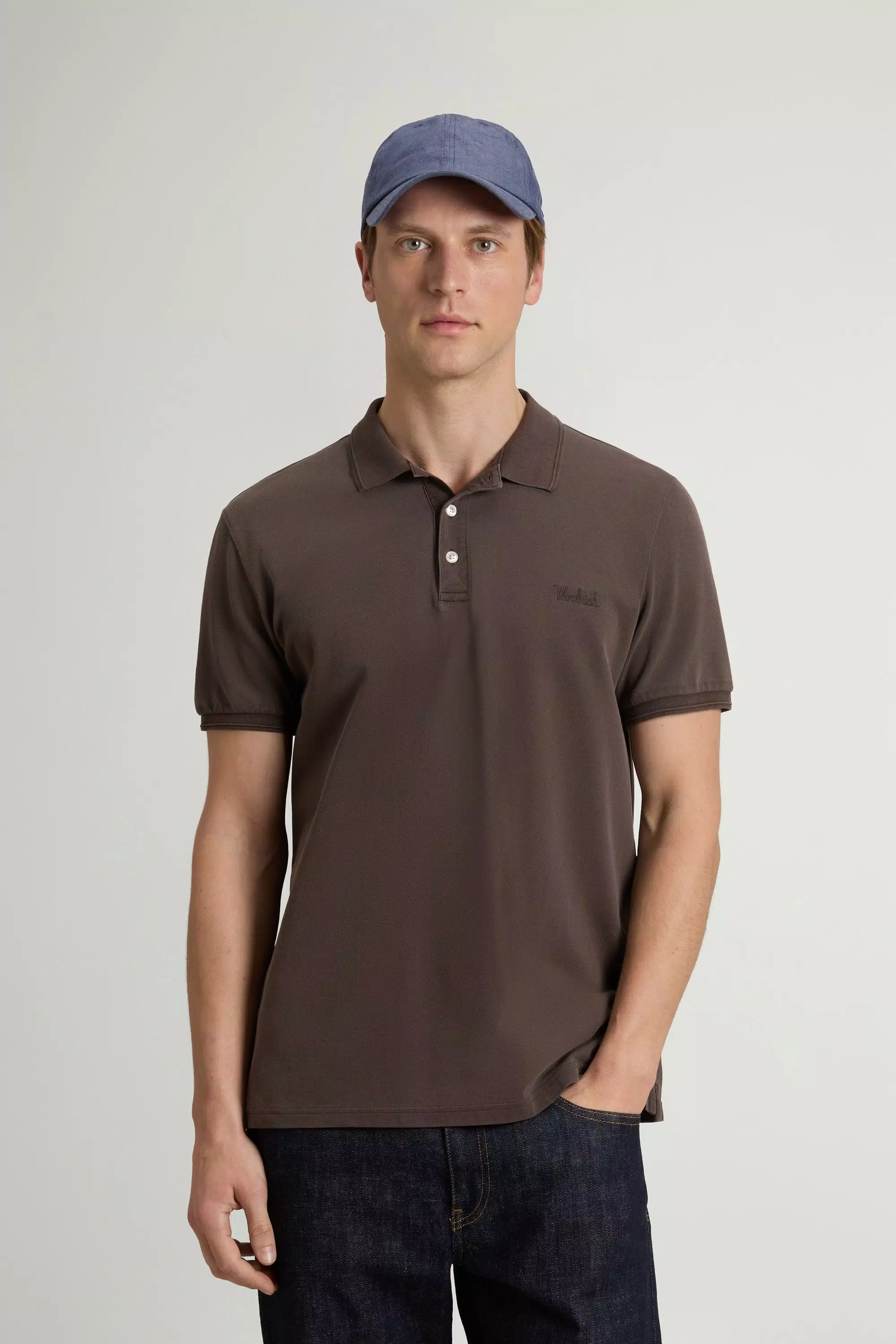 Camiseta de polos Mackinack teñida en algodón piqué elástico - Negro gris desgastado