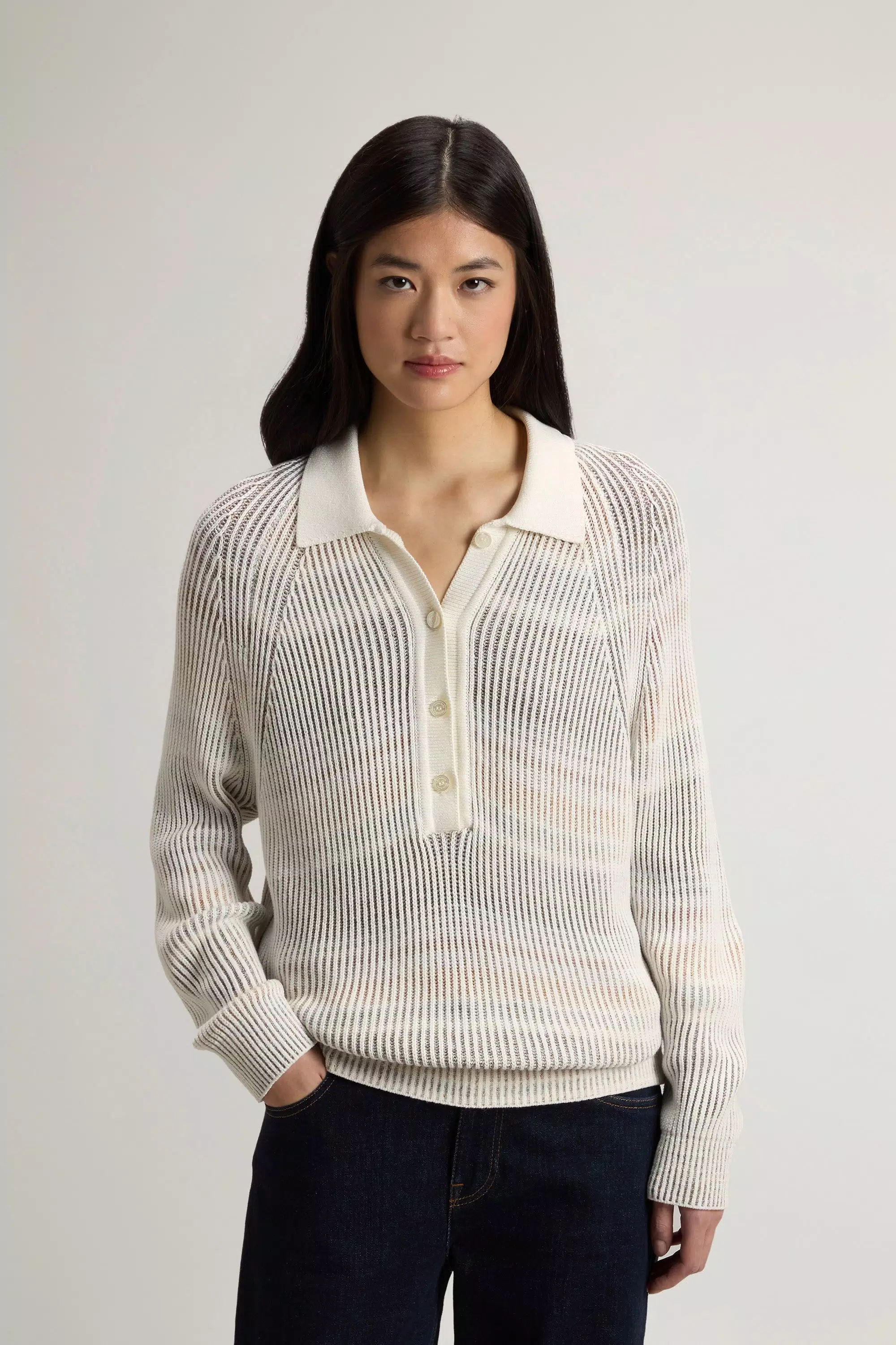 Sweater Vanisé en Mezcla de Algodón - Blanco Pimienta Vanise