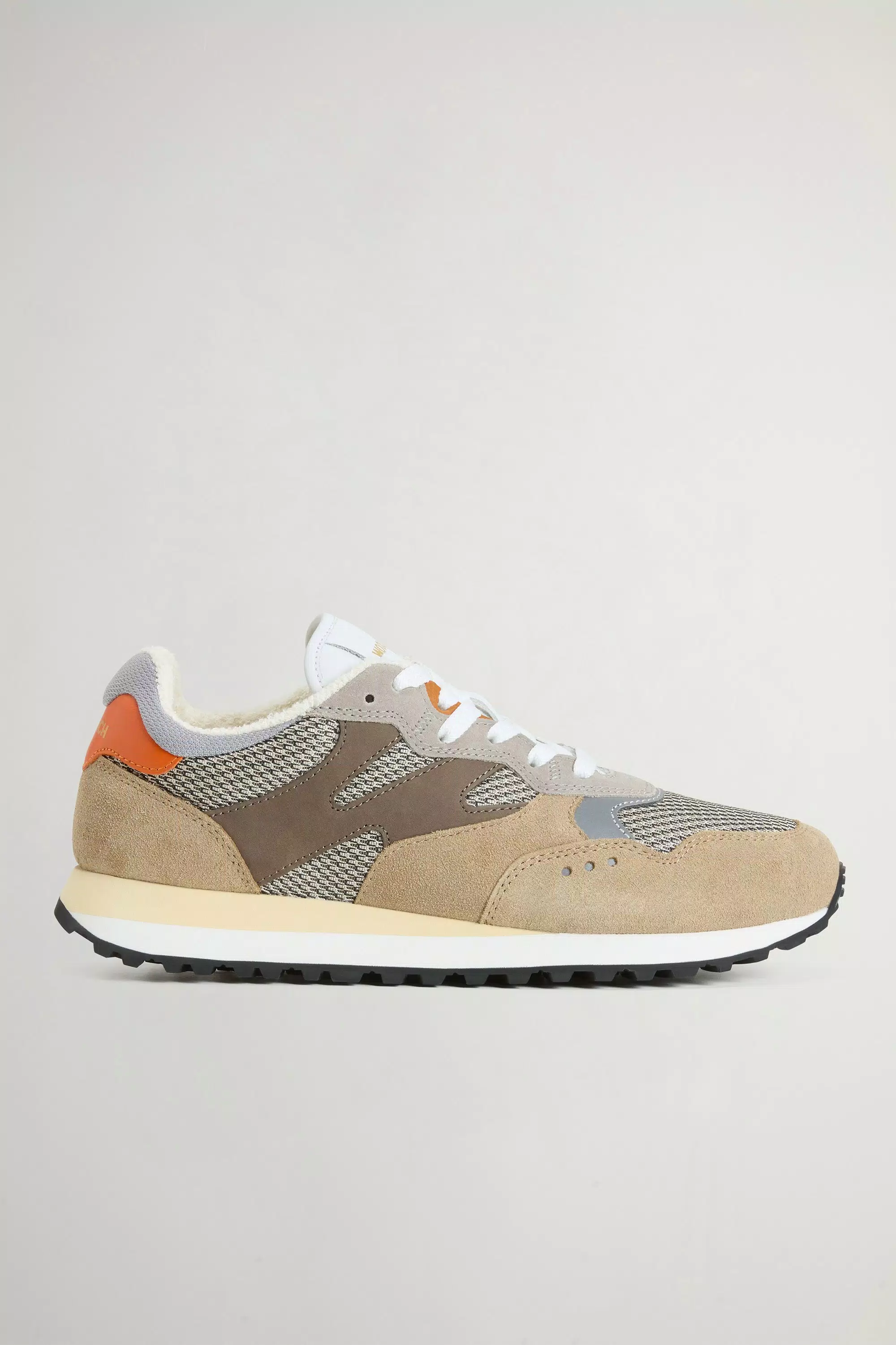 Zapatillas de Grava en Nylon con Insertos de Gamuza - Beige Beige