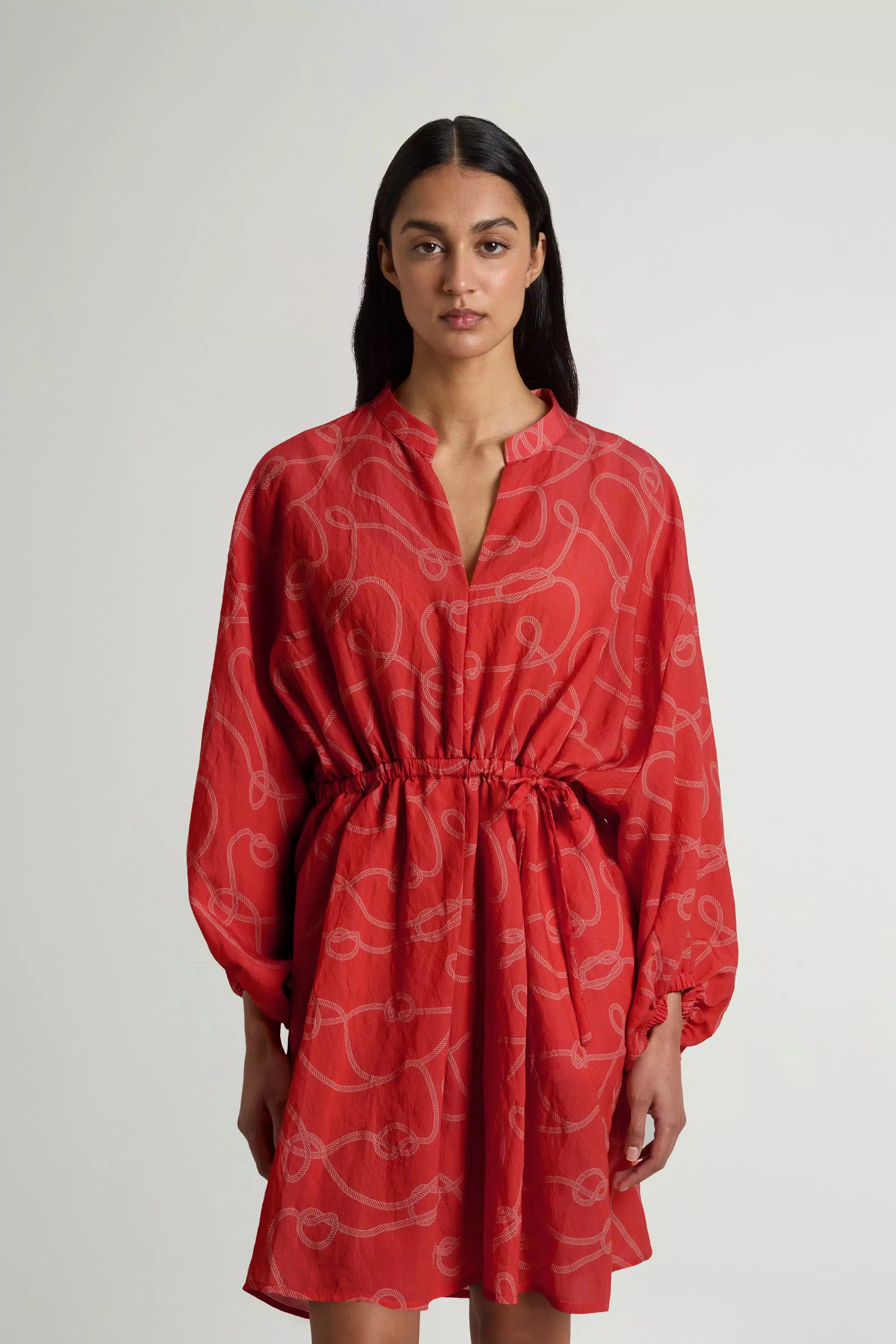 Vestido de mezcla de Lycocell - Cordón Pimentón
