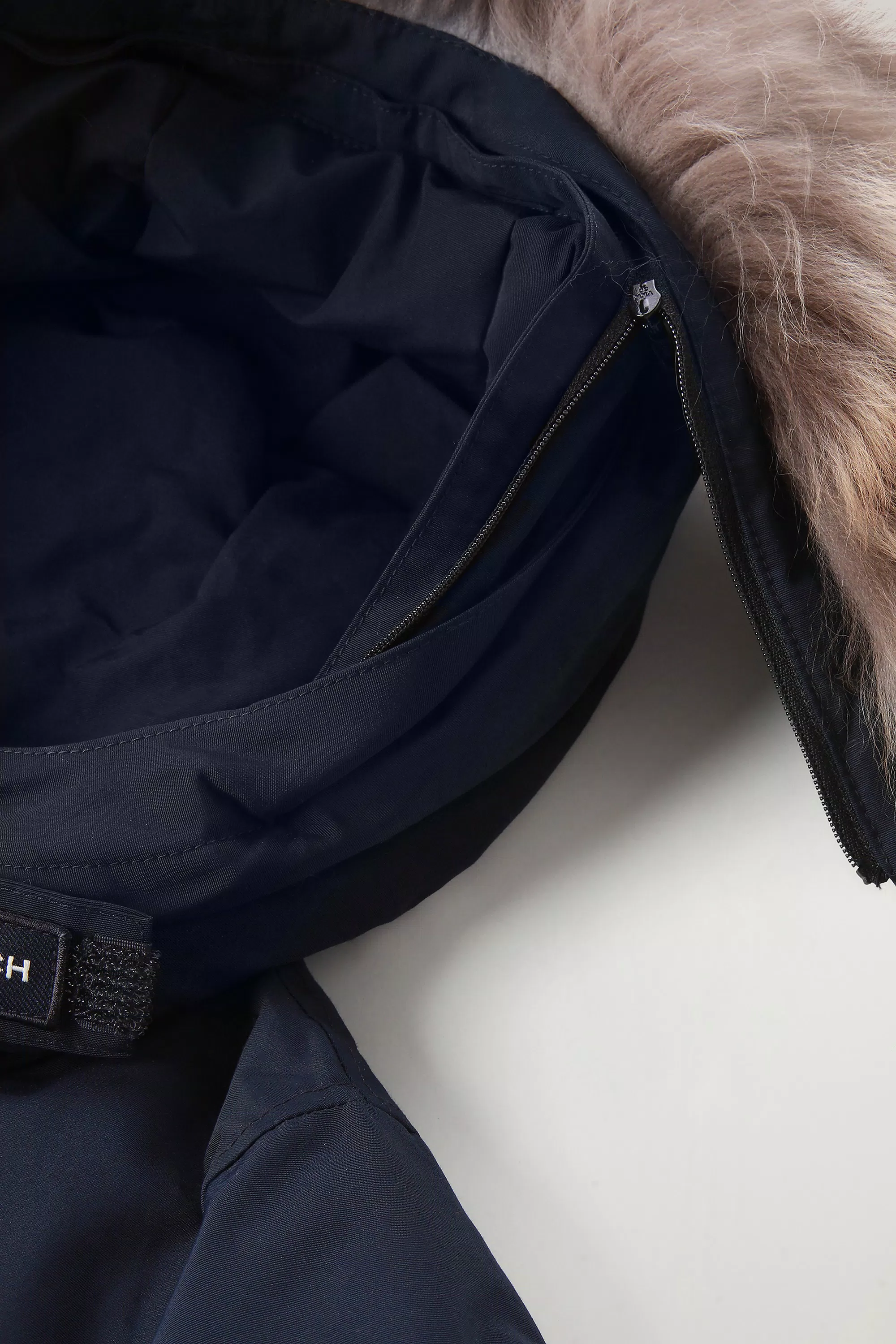 Parka de niño Arctic en tela Ramar con forro de piel desmontable - Azul Melton