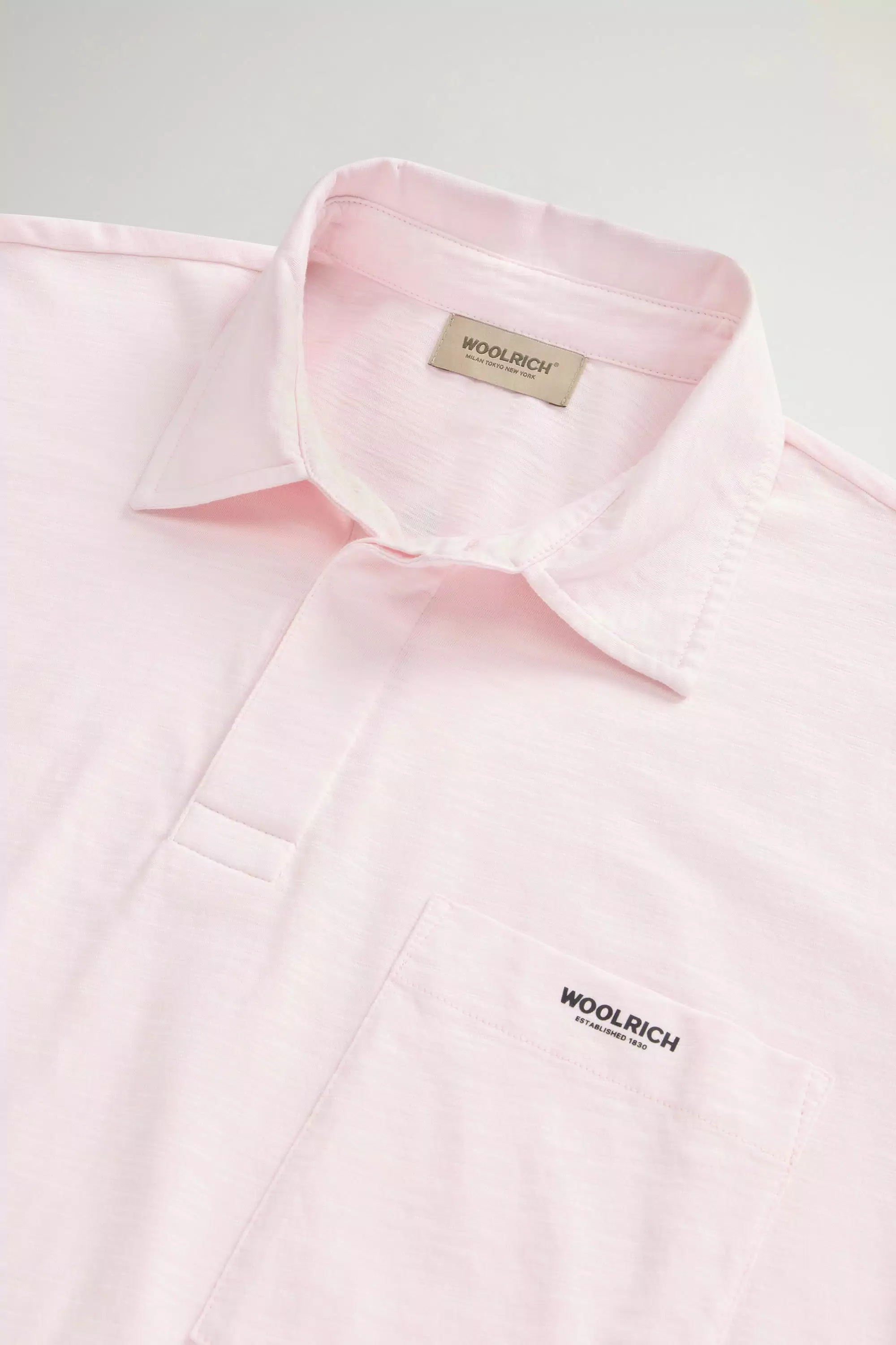 Camiseta Polo Slub de Algodón Puro - Lila Claro