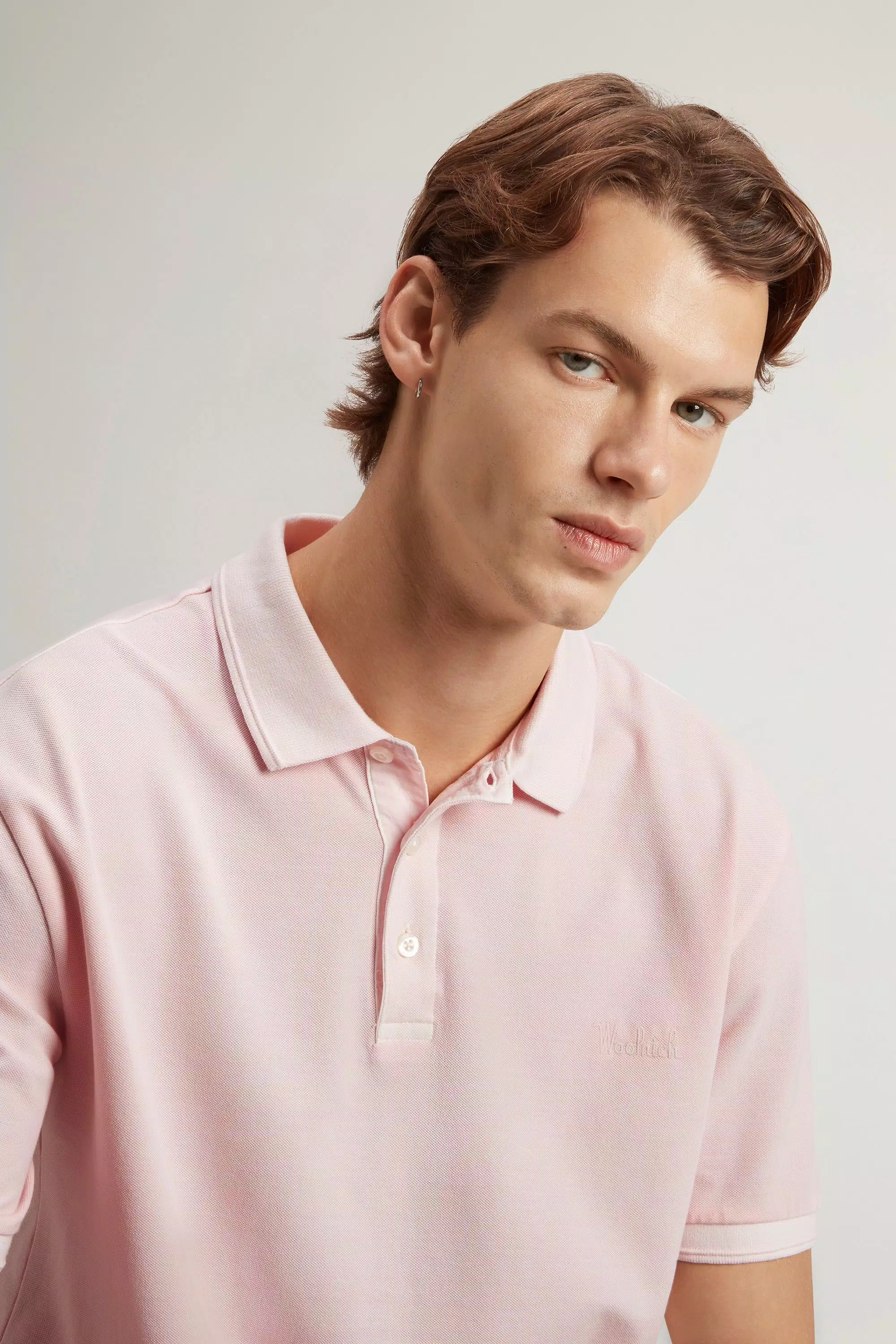 Camiseta polo Mackinack teñida en piqué de algodón elastizado - Lila pálido desgastado
