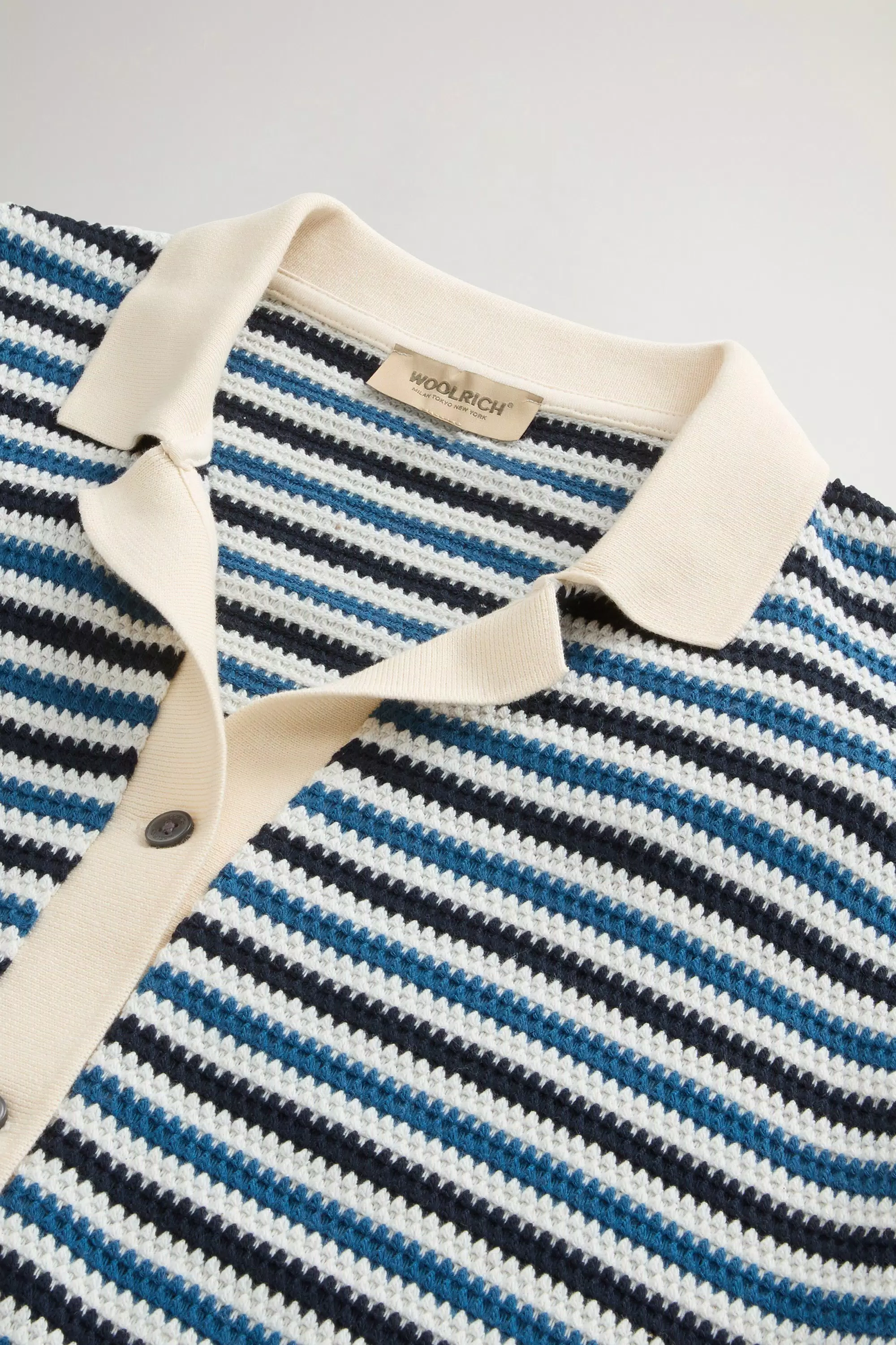 Camisa de mezcla de algodón con rayas - Rayas azul Melton
