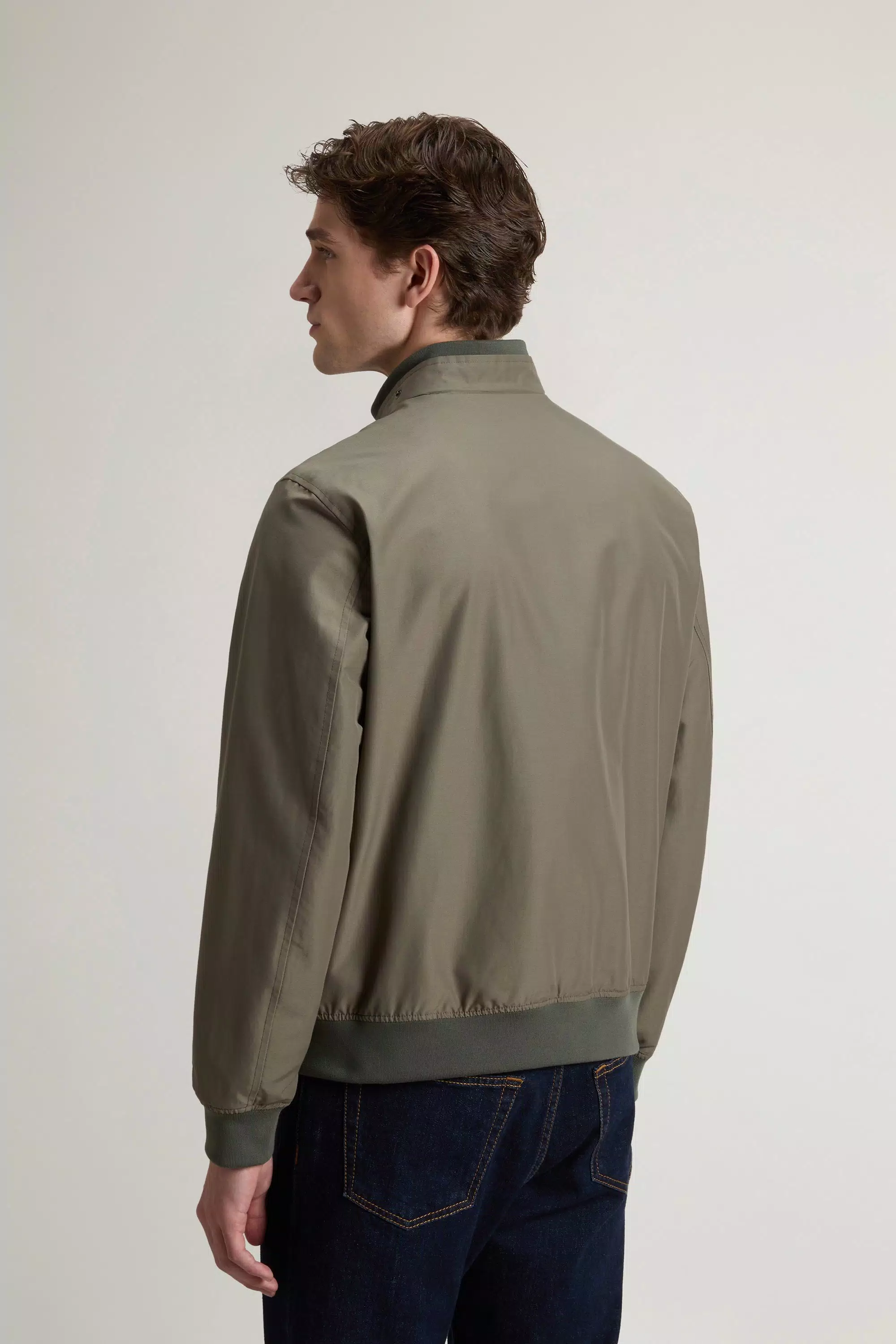 Chaqueta bomber Lewis en tejido de algodón Light Ramar - Oliva humo