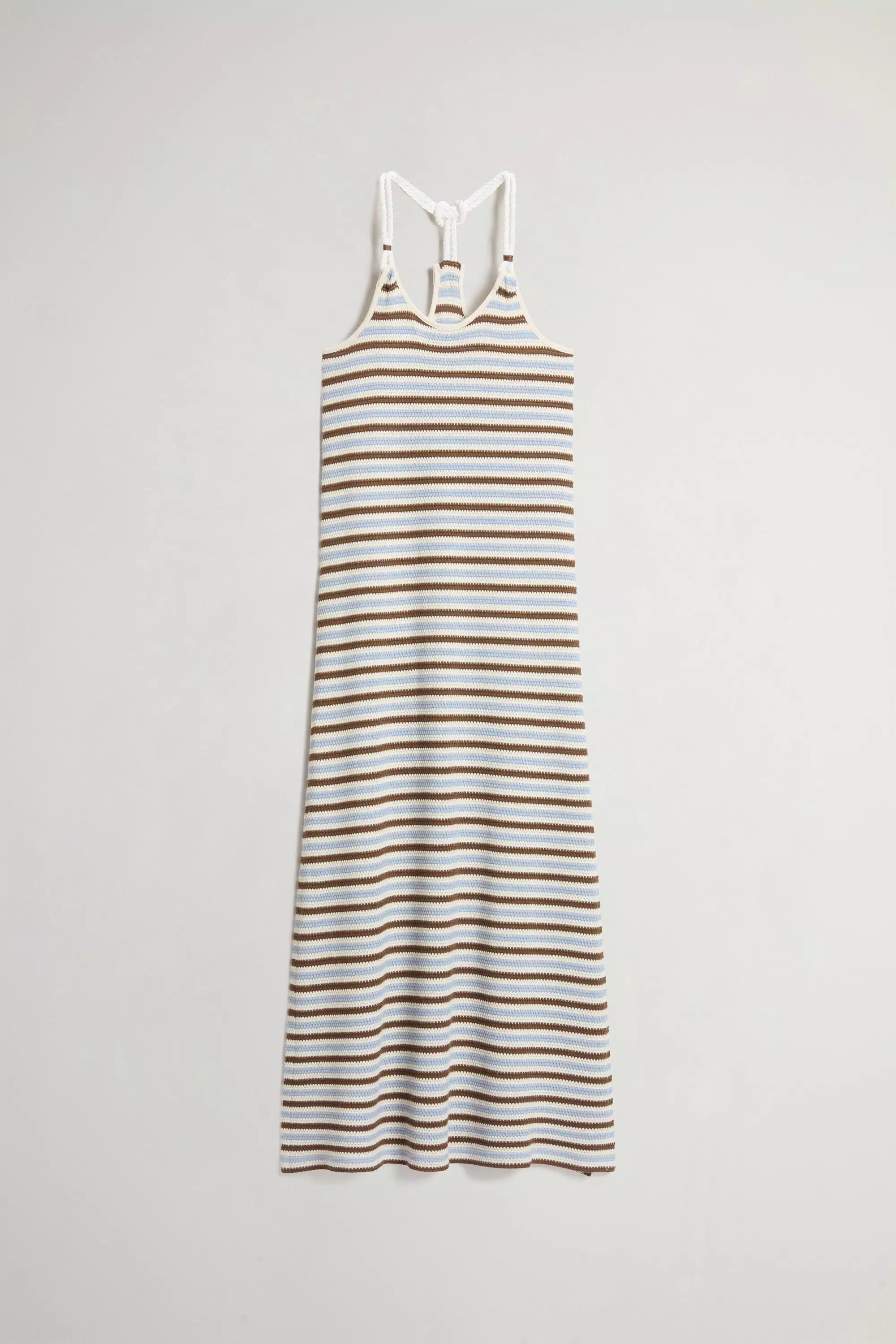 Vestido de mezcla de algodón con estampado de rayas - Rayas de bellota