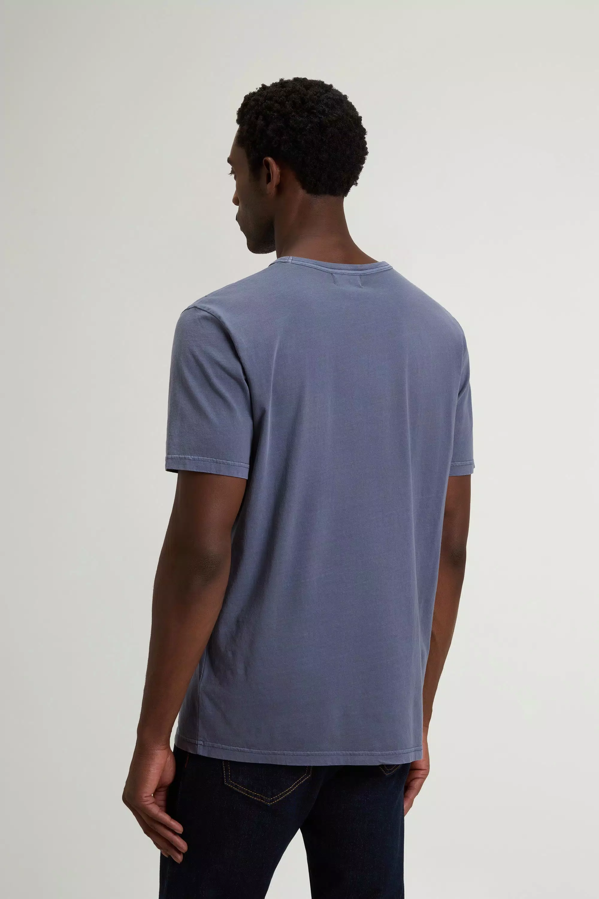 Camiseta de algodón puro teñida en prenda - Grisaille desgastado