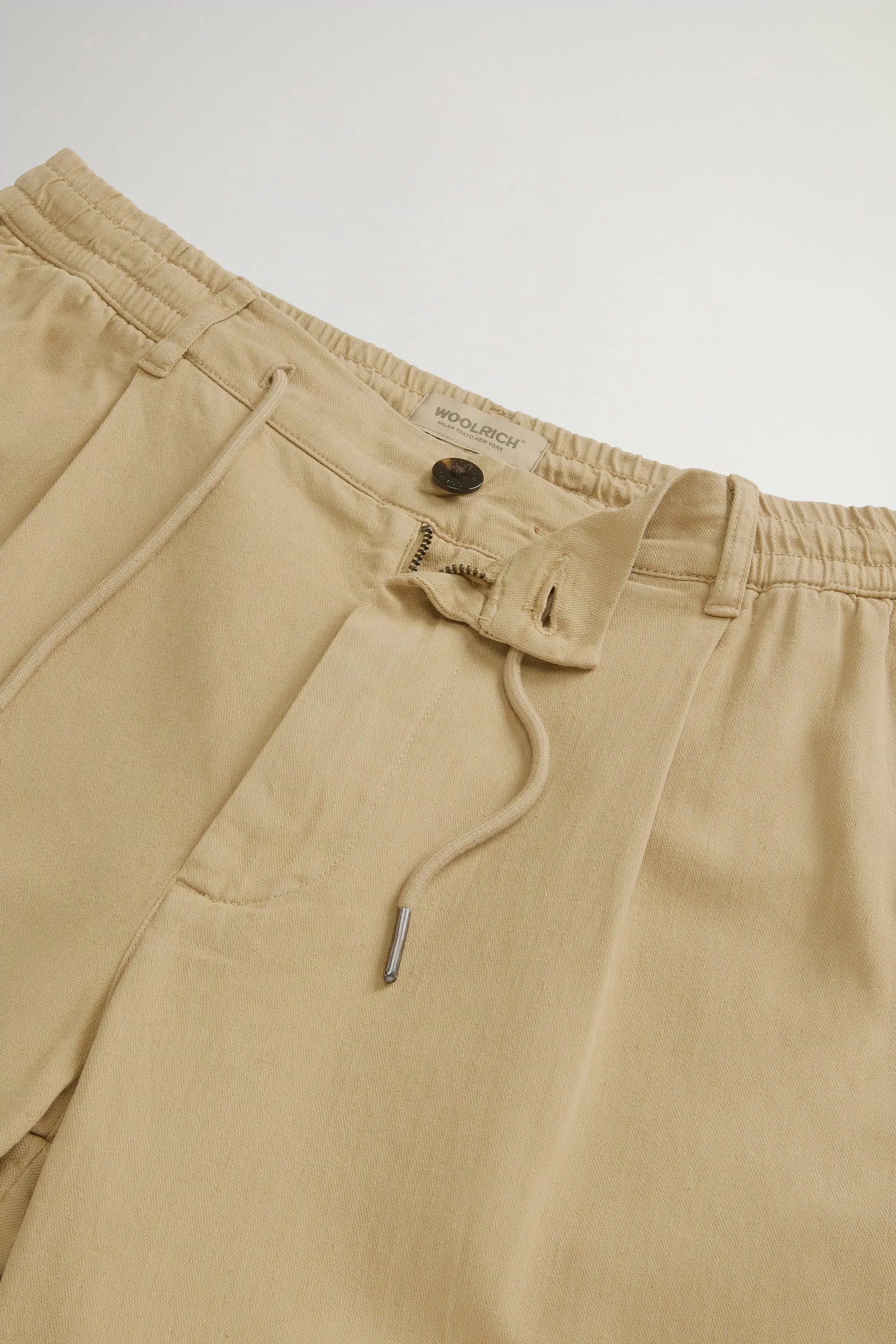 Pantalones Milton teñidos en tejido de algodón y lino - Travertino